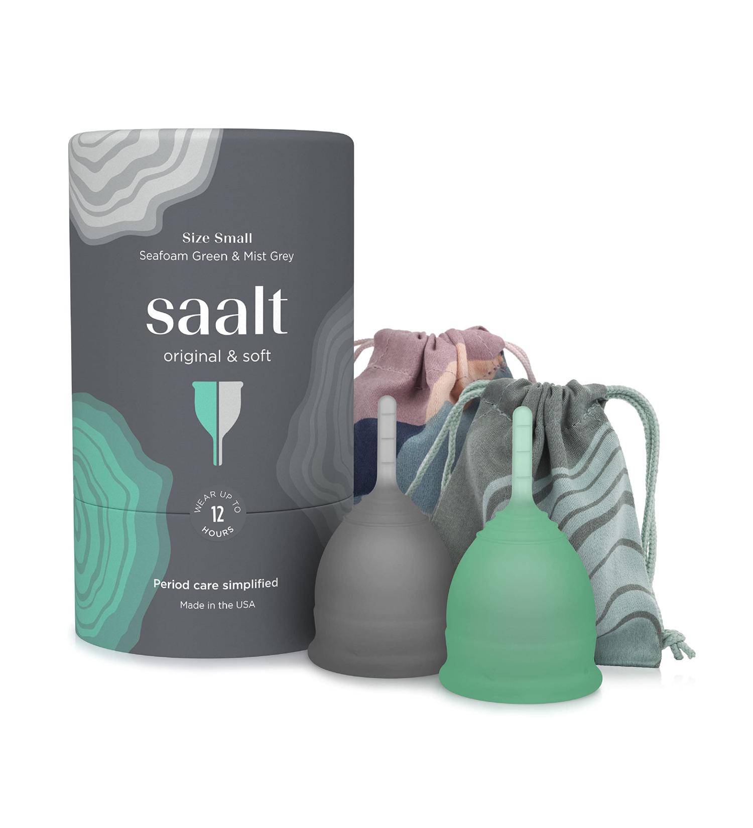 Saalt Twin Pack - Reusable Medical-Grade Silicone Period Cups | Soft & Original Firmness (Small) | Wear for 12 Hours - Eco-Friendly Menstrual Solution - Buy Online on GoSupps.com