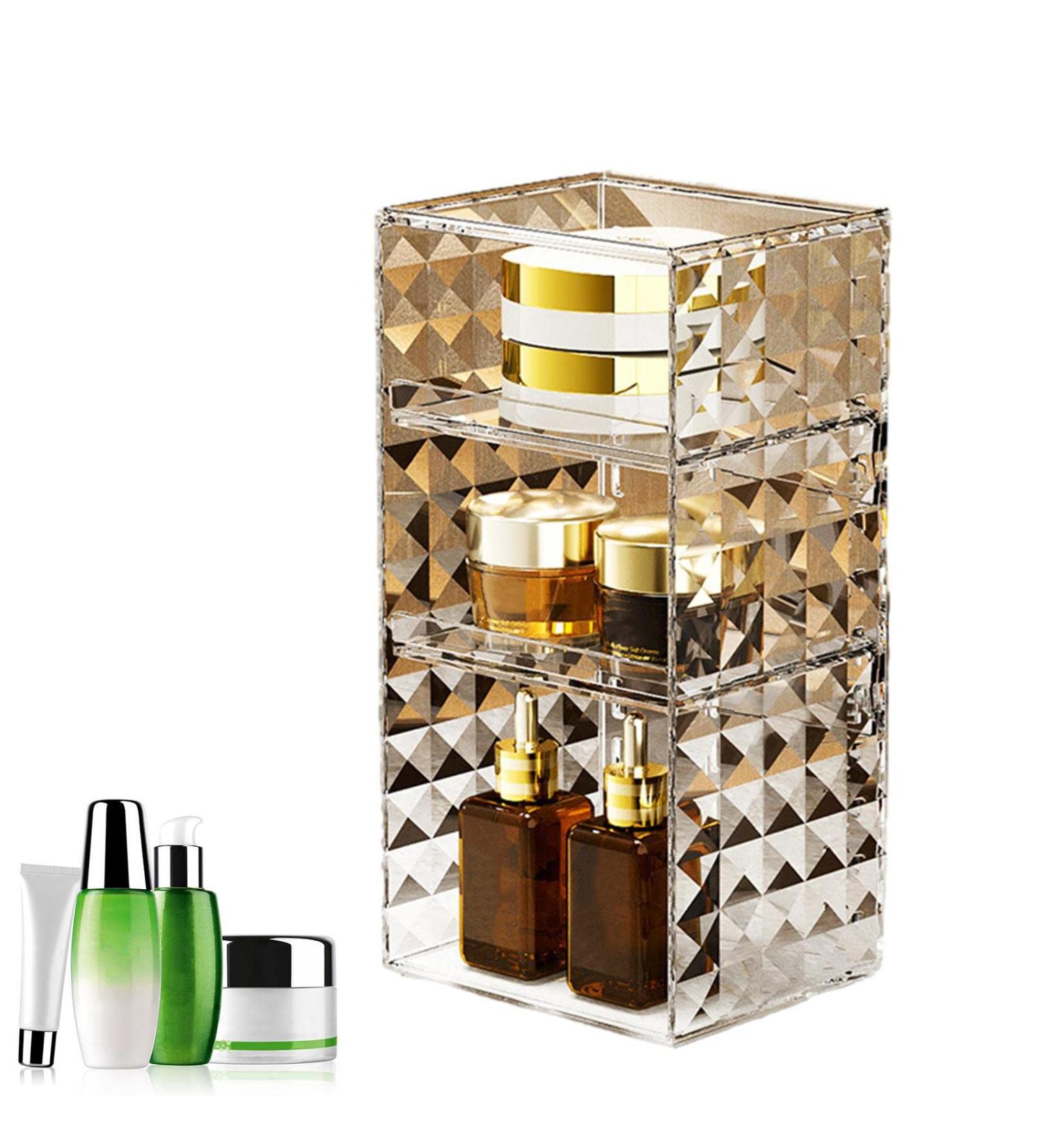 Jildouf Cosmetic Display Cases | Eyeshadow Palette Portable Clear Cosmetic Box Cases for Desk Lipstick Concealer Bathroom Bedroom - Buy Online on GoSupps.com