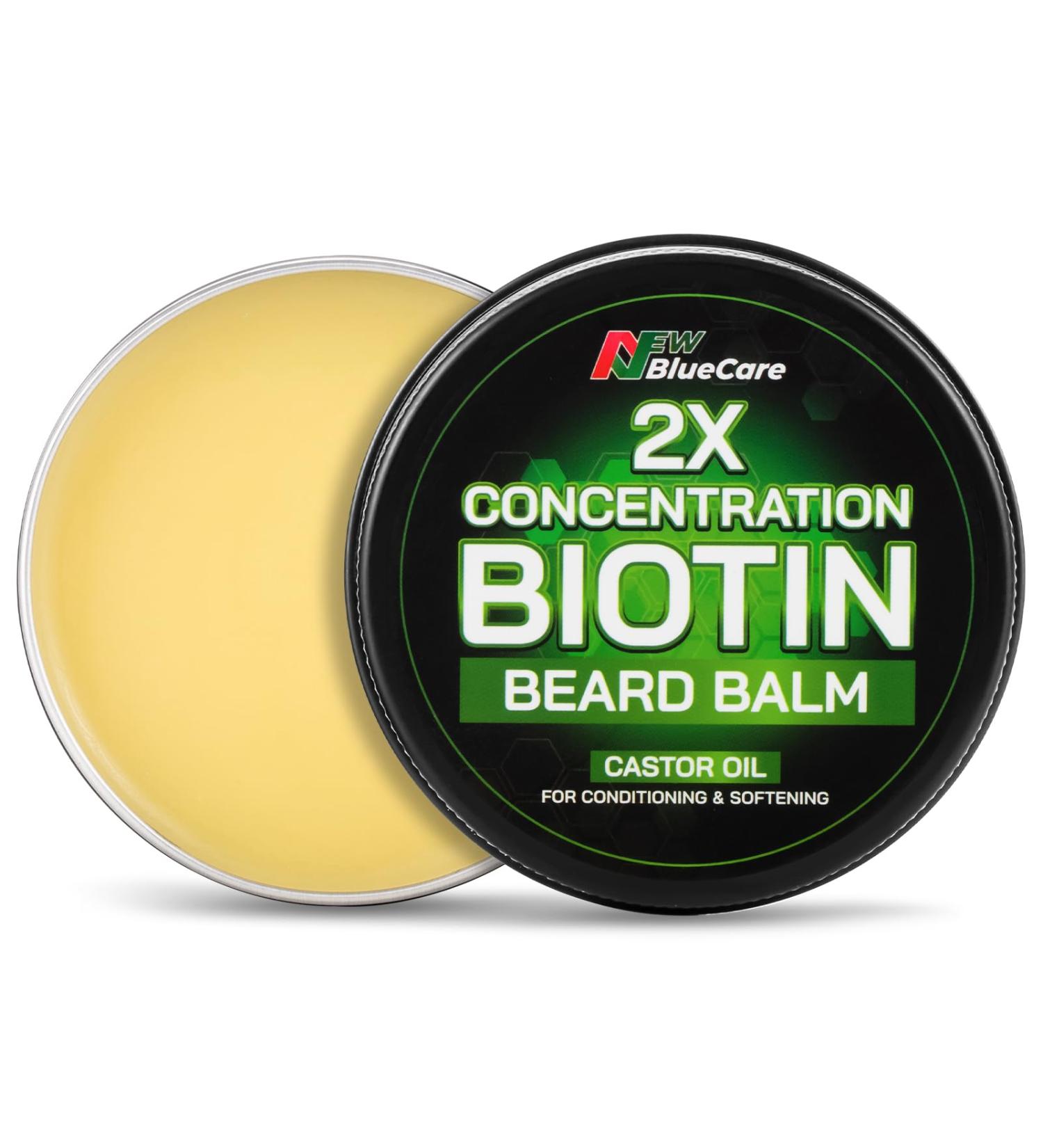 2X Thickening Biotin Beard Balm - Natural Conditioner for Beard Growth & Softening with Shea Butter Argan & Jojoba Oils - International Shipping Available - Buy Online on GoSupps.com