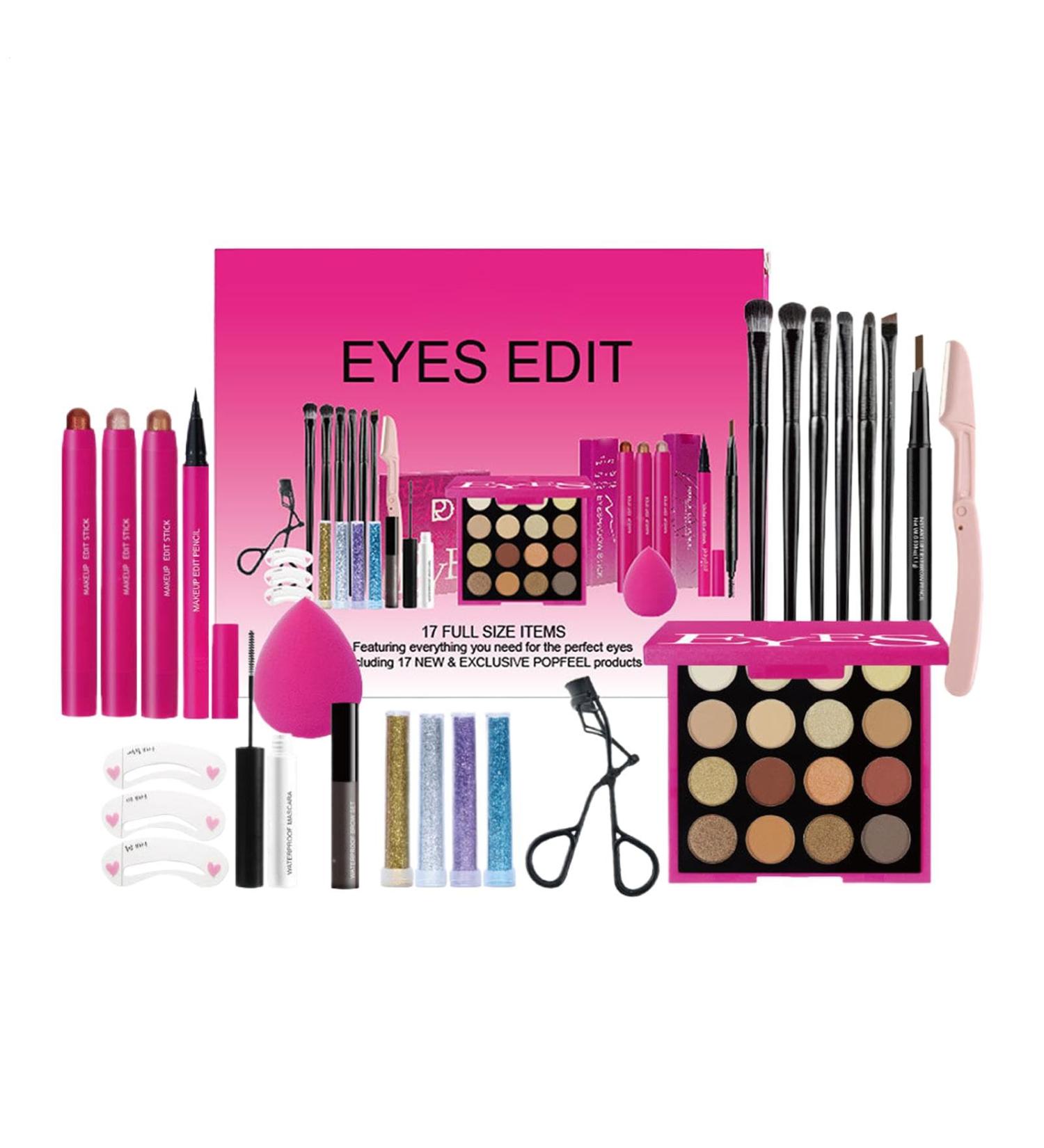 Eye Makeup Kit - Eye Makeup Set for Girls | Eyeshadow Waterproof Mascara Eyelash Curler and More for Women - Buy Online on GoSupps.com