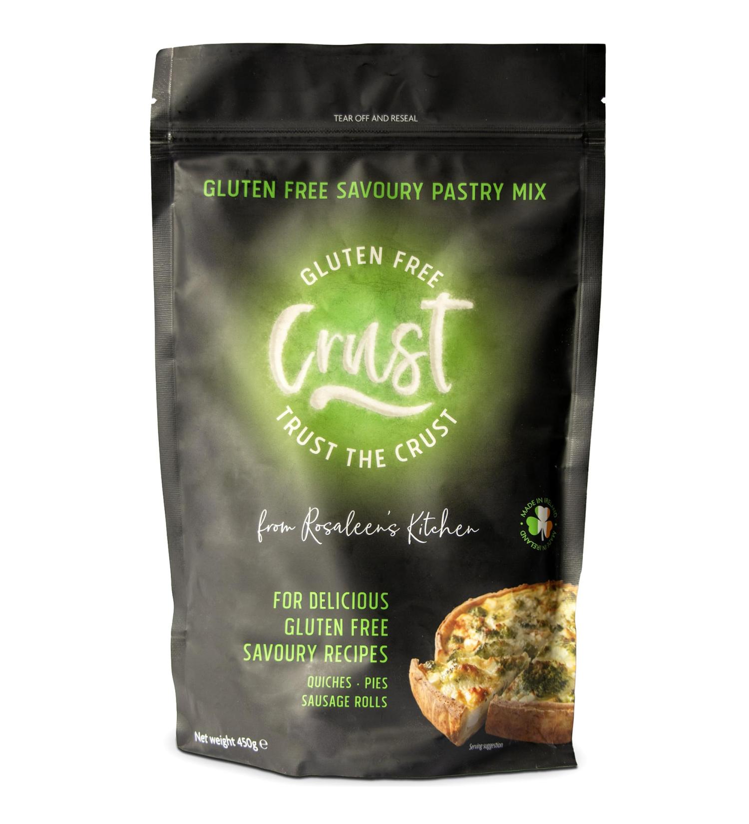Gluten Free Shortcrust Pastry Mix by CRUST - Easy-To-Use Baking Mix for Savoury Quiches Sausage Rolls & Meat Pies fresh from the Oven - Gluten Free Pie Crust - 450g - Makes 2 Large Quiches or Pies - Buy Online on GoSupps.com