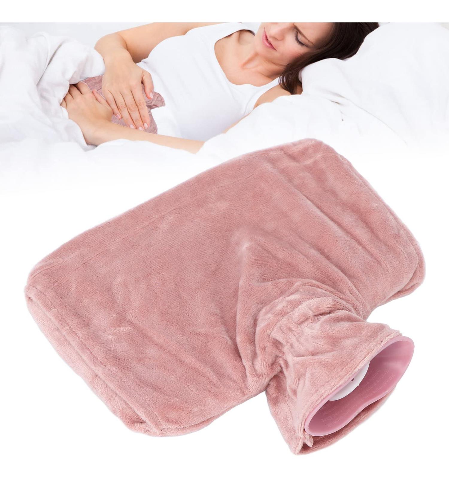 1500ml Hot Water Bottle with Gift Ribbon - Large Capacity Removable Injection Ideal for Cramps Neck & Shoulders Relief - Pink - Buy Online on GoSupps.com