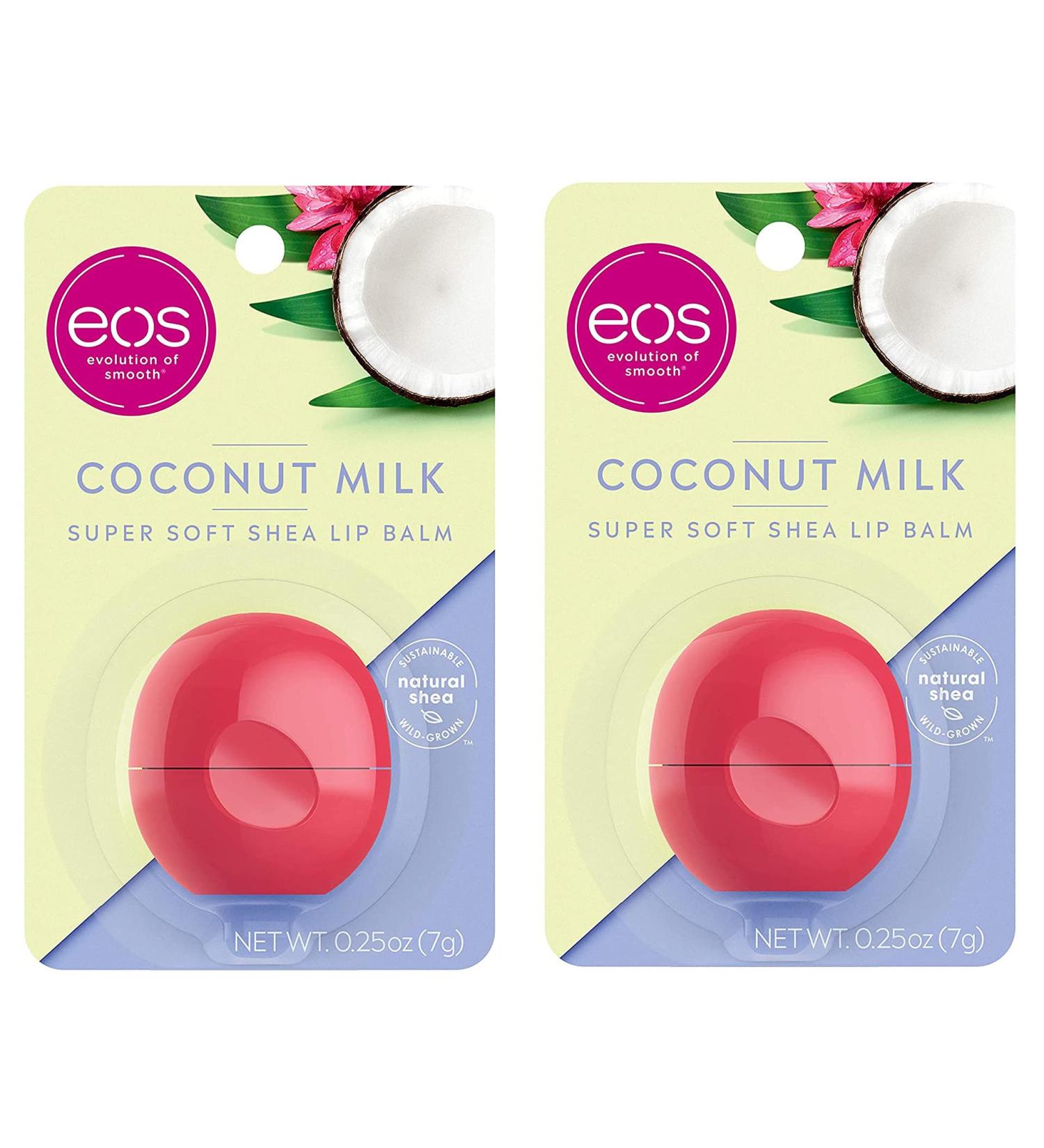 EOS Super Soft Shea Lip Balm Coconut Milk 0.25 oz (Pack of 2) - Hydrating Lip Care - Buy Online on GoSupps.com