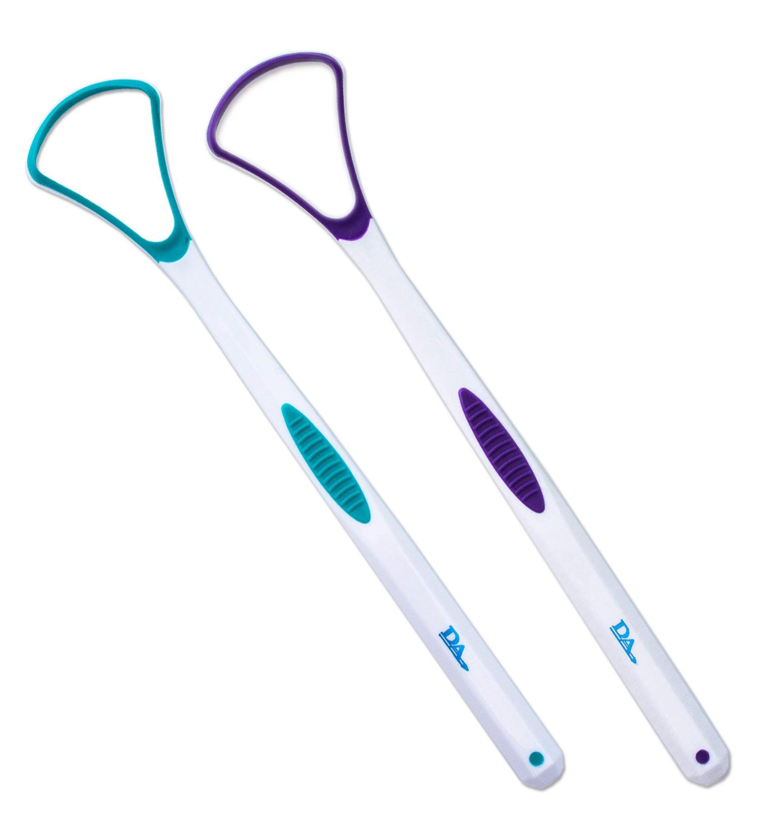 Buy Tongue Scraper & Cleaner Set of 2 - Gentle Silicone Head - Improve Oral Hygiene | Global Shipping - Buy Online on GoSupps.com