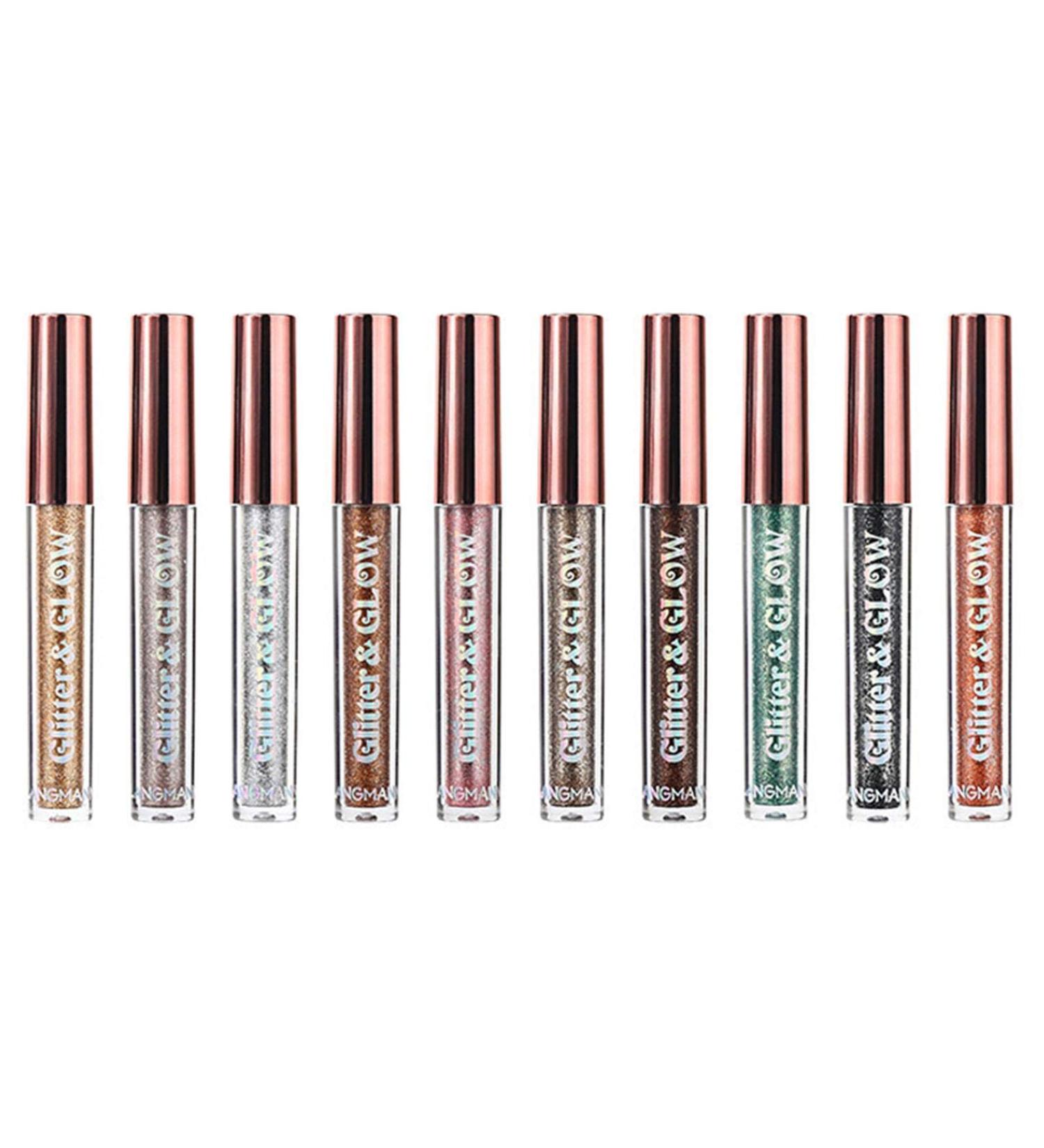 Liquid Eyeshadow Set 10 Colors Eyeshadow Set - Liquid High-pigmented and Waterproof Long Lasting Quick-Drying Eyeshadow Holographic - Buy Online on GoSupps.com