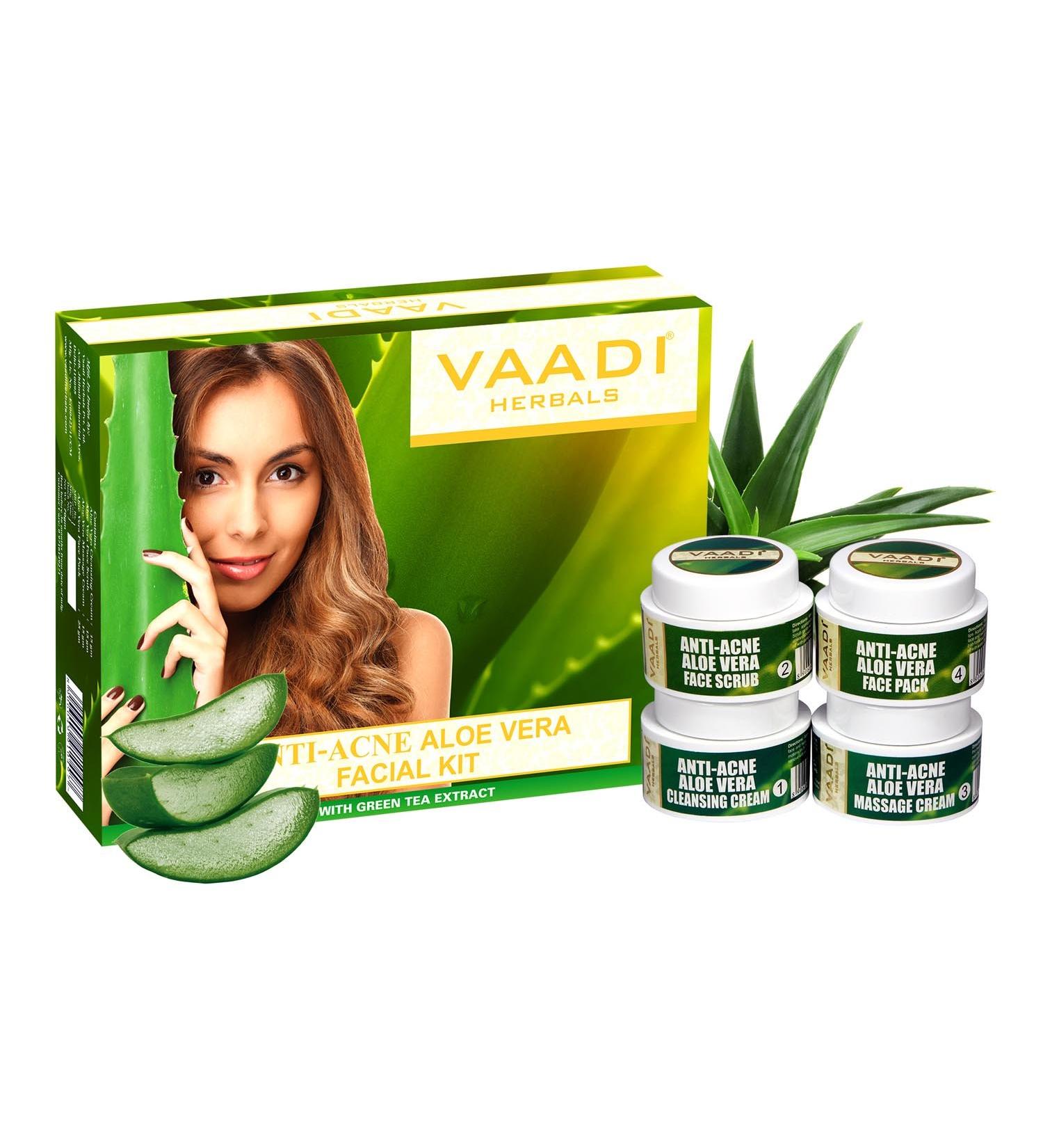 Vaadi Herbals Aloe Vera Facial Kit - All Natural Cedarwood Grapeseed & Turmeric - 70g - Suitable for All Skin Types - Unisex - Buy Online on GoSupps.com