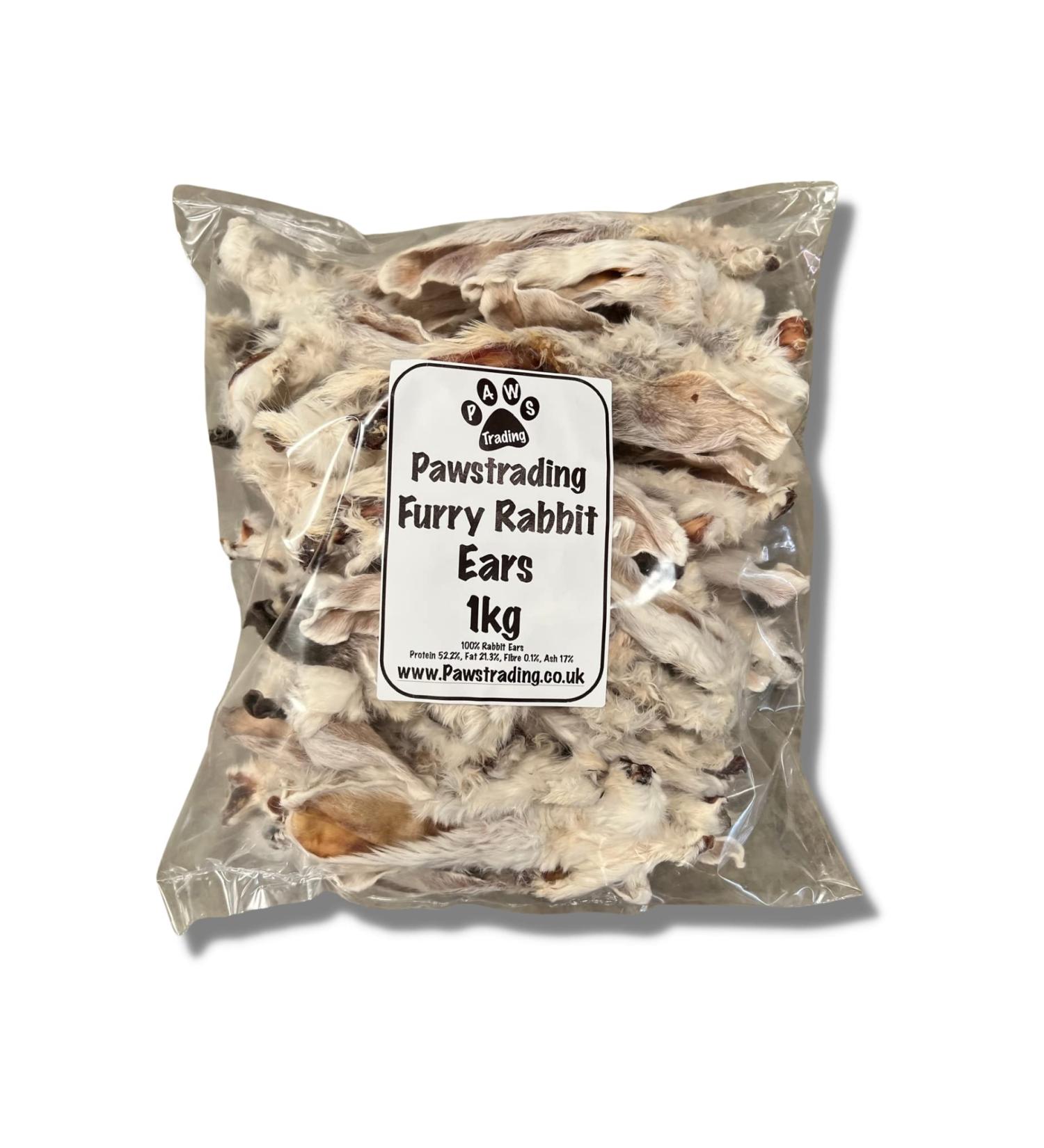 Furry Rabbit Hairy Ears - Natural Dog Chew - Pawstrading (1KG (50-80)) - Buy Online on GoSupps.com