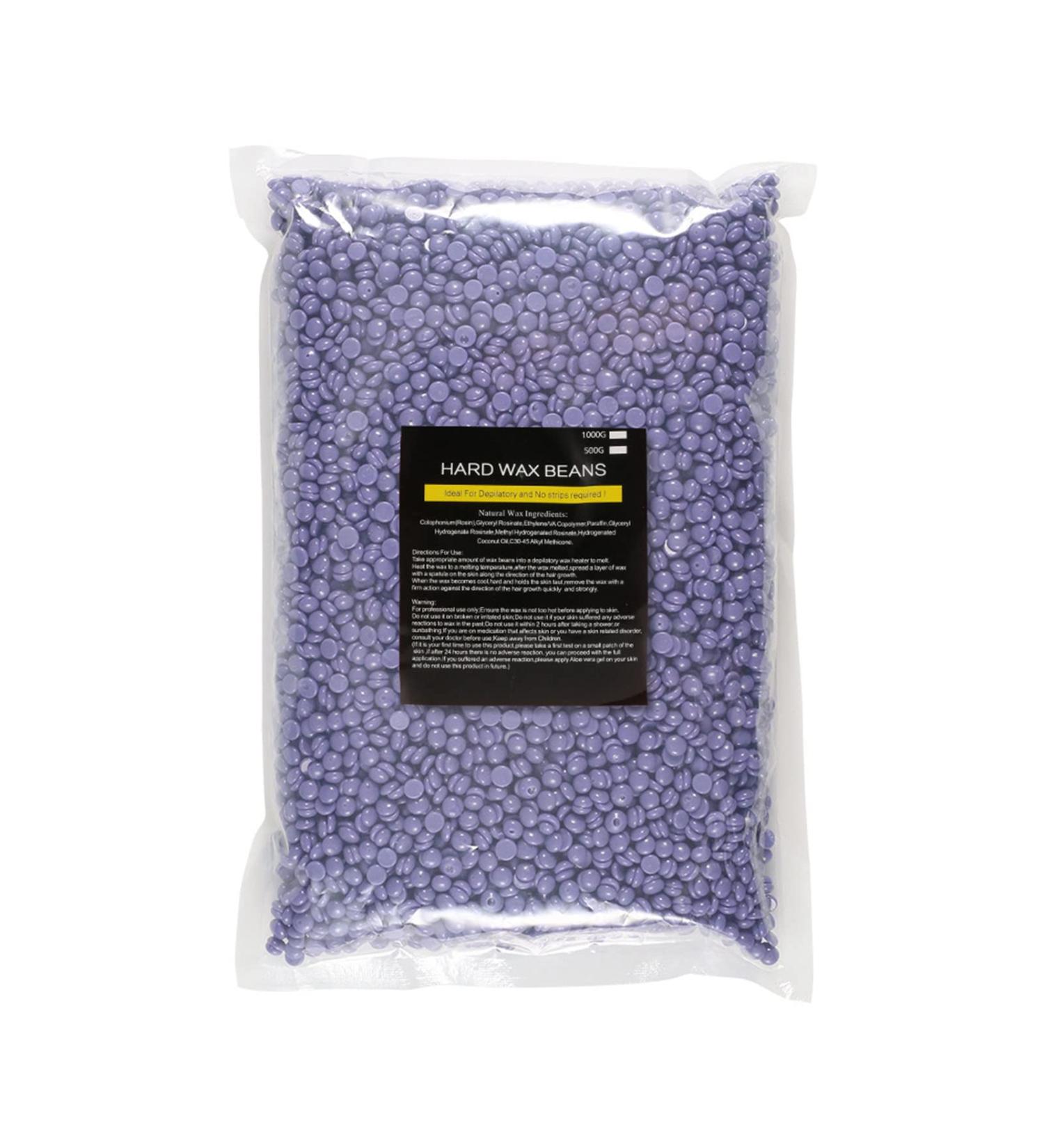 1000g Professional Stepless Lavender Hair Removal Wax Pearls - Natural Hard Wax for Face Body Legs Armpits & Bikini - Buy Online on GoSupps.com