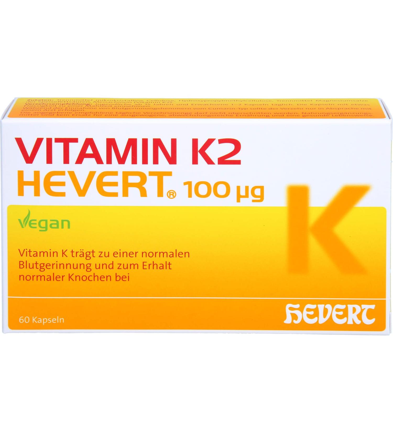 Buy Vitamin K2 Hevert 100 g Capsules - 60 Count | Premium Quality & International Shipping - Buy Online on GoSupps.com