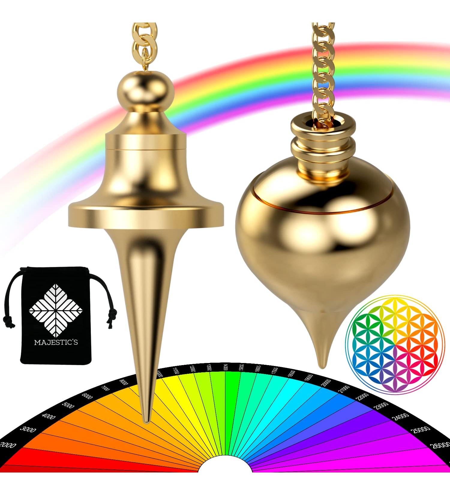 Esoteric Radiesthesia Pendulum Set - Gold Dripping Oracle & Witness Pendulum for Geobiology & Magnetizers | International Shipping Available - Buy Online on GoSupps.com