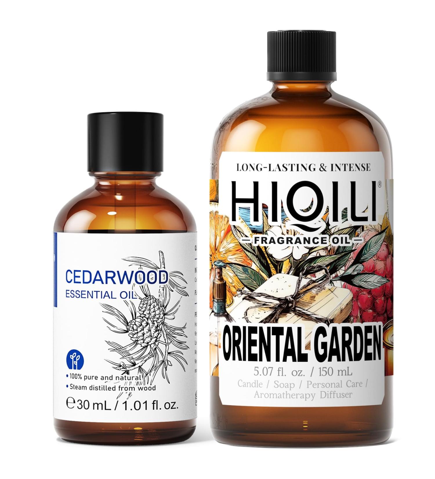 HIQILI 30ML Cedarwood Essential Oil & 150ML Oriental Garden Fragrance Oil for DIY Diffuser - Buy Online on GoSupps.com