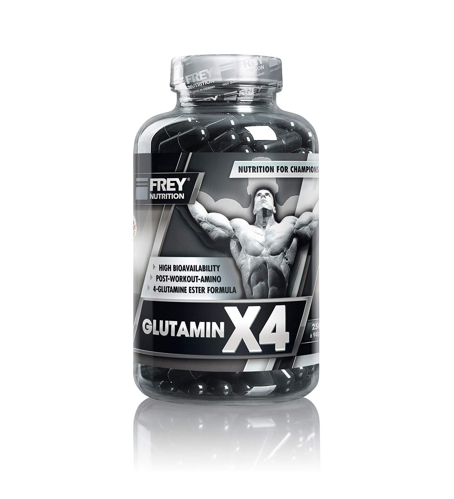 Buy Frey Nutrition Glutamine X4 - 250 Capsules | High-Quality Amino Acid Supplement for Muscle Recovery | International Shipping Available - Buy Online on GoSupps.com