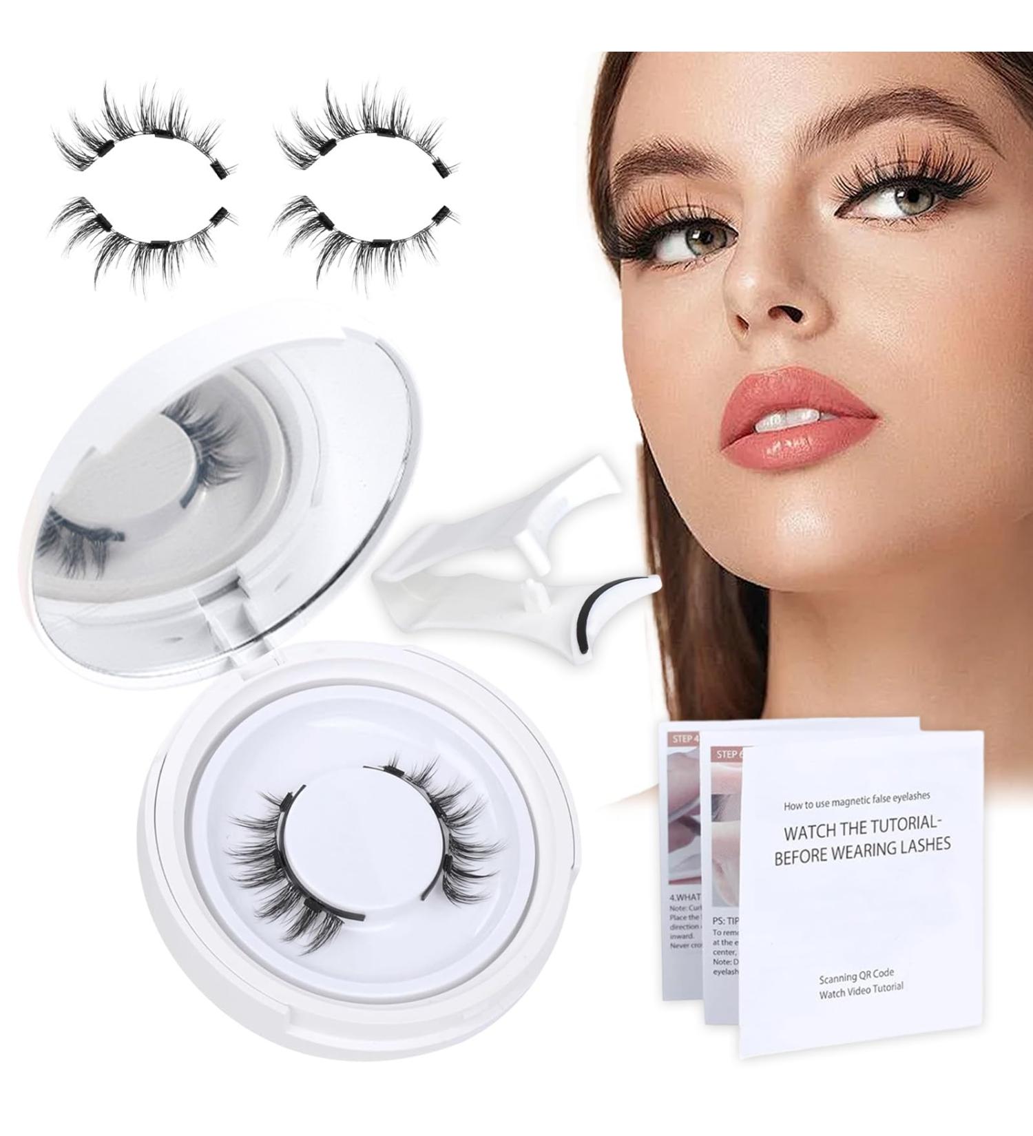 Magnetic Eyelashes Natural Look Reusable Magnetic Lashes With Applicator Magnetic Eyelashes Without Eyeliner Soft False Eyelashes Magnetic Easy To Wear No Glue & No Makeup Remover - Buy Online on GoSupps.com