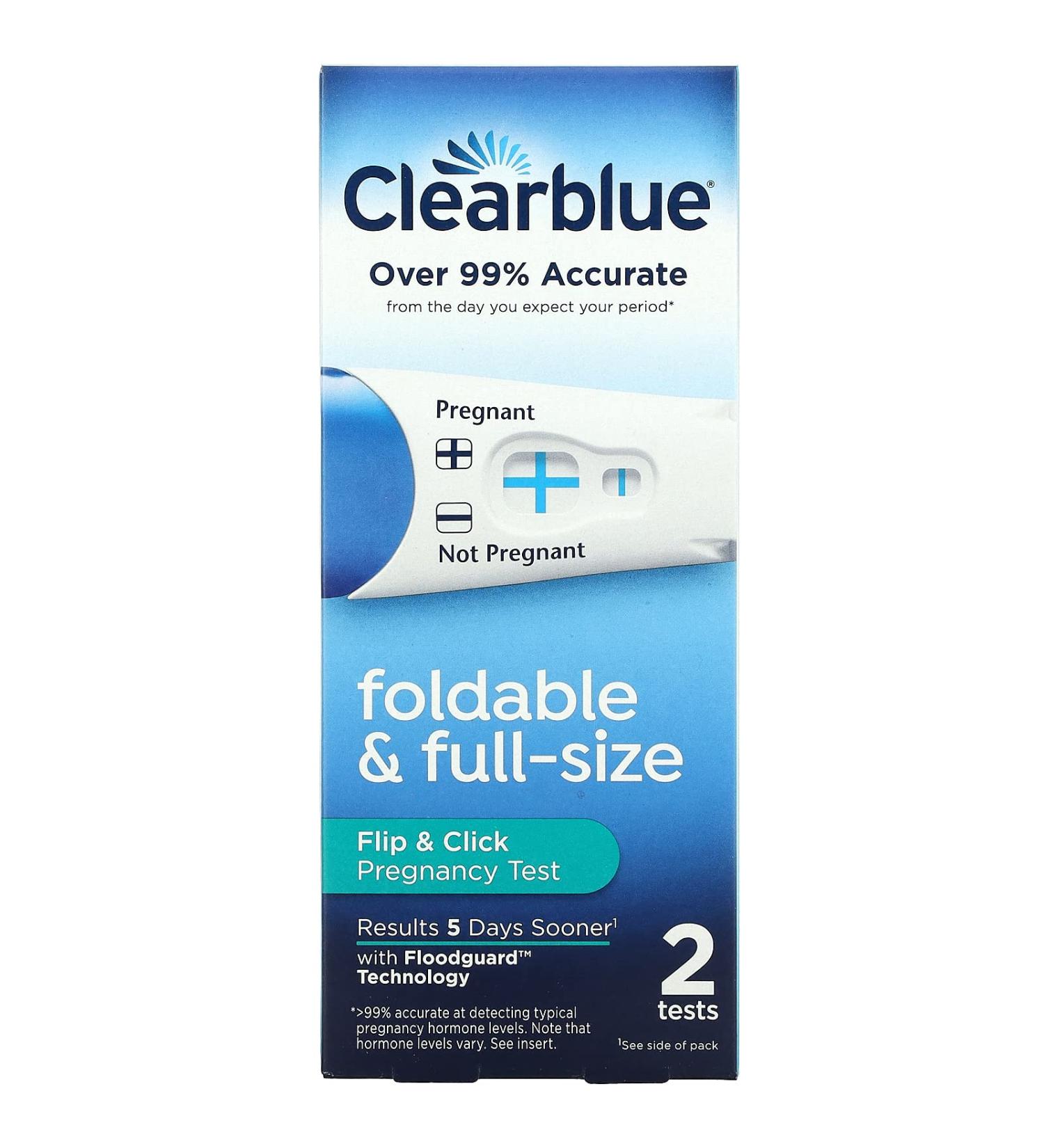 Clear Blue Flip & Click Pregnancy Test - 2 Tests | Fast & Accurate Results - Buy Online on GoSupps.com