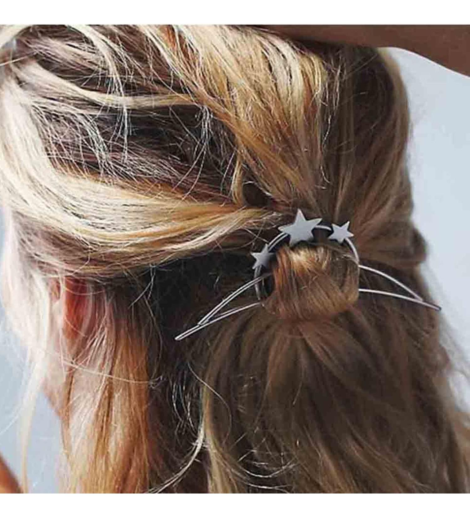 Yheakne Boho Circle Star Hair Clip Silver Hollow Circle Hair Clip Vintage Round Hair Clips Pins Decorative Bobby Pin Minimalist Geometry Hair Accessories for Women and Girls (Silver) Gold Silver - Buy Online on GoSupps.com