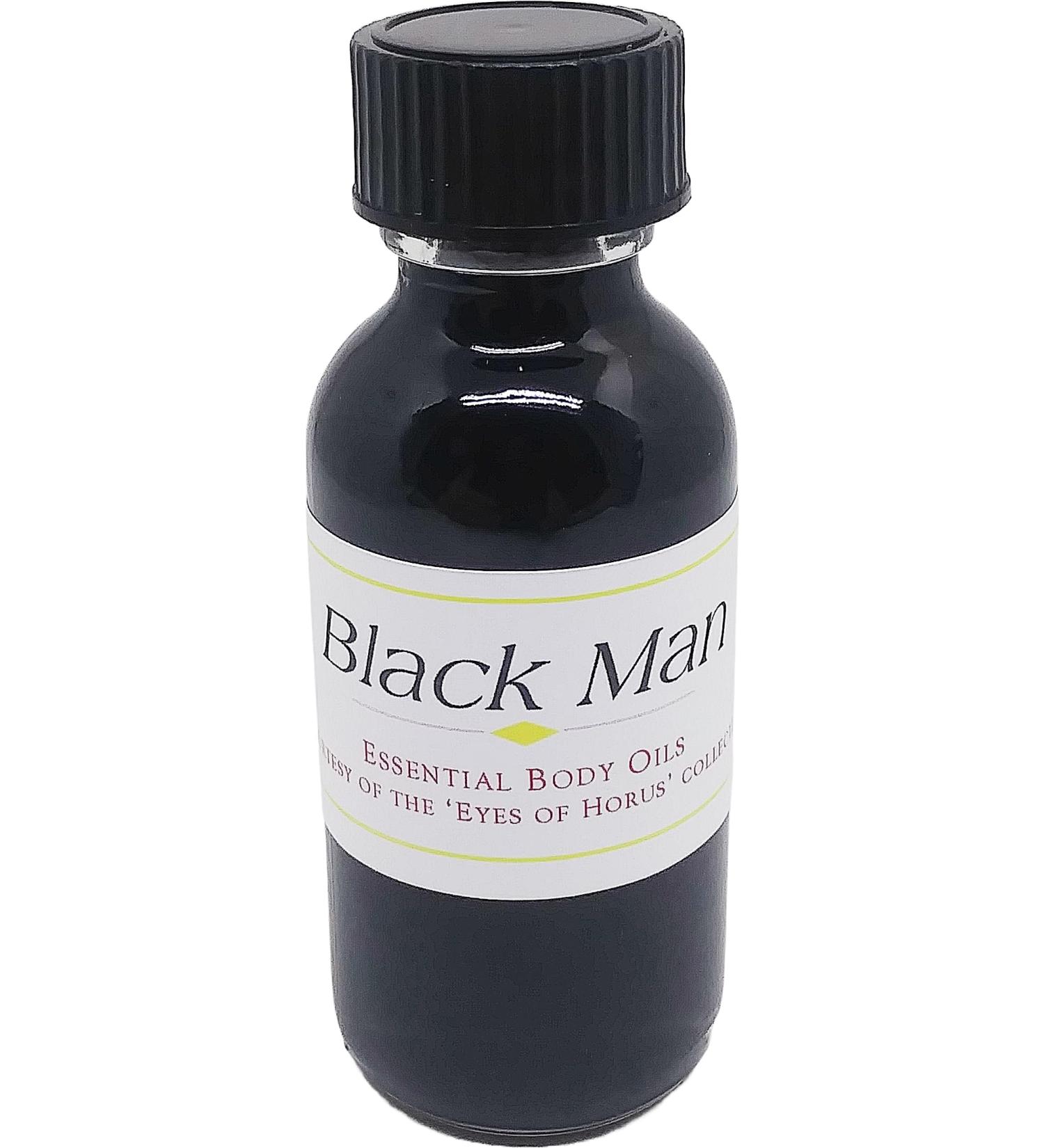 Black Man For Men Scented Body Oil Fragrance Regular Cap - Black - 1 oz. - ID#34067 1 Fl Oz (Pack of 1)