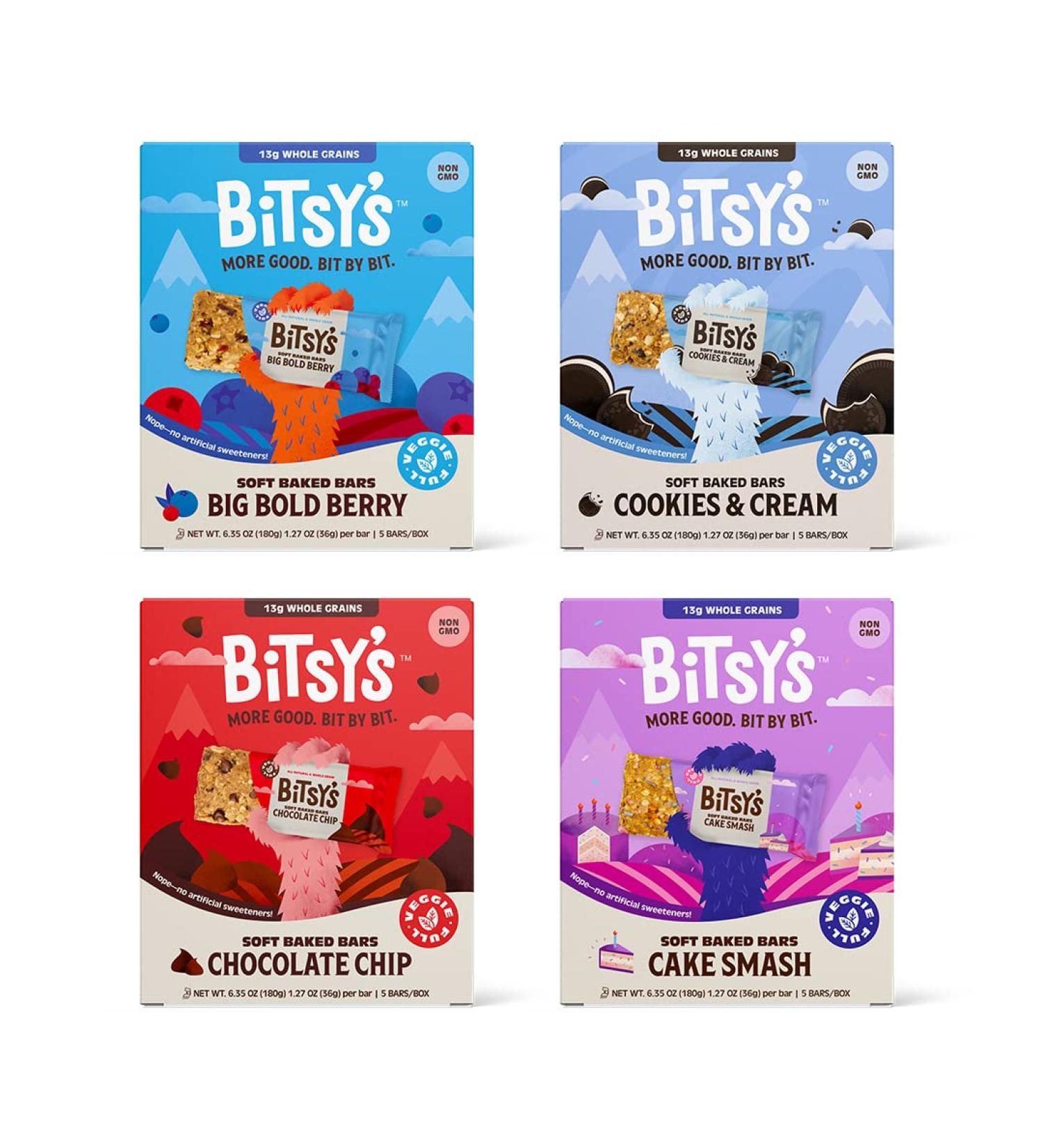 Bitsy's Soft Baked Bars Variety Pack with Whole Grains - 20 Individually Wrapped Kid Snacks - Buy Online on GoSupps.com