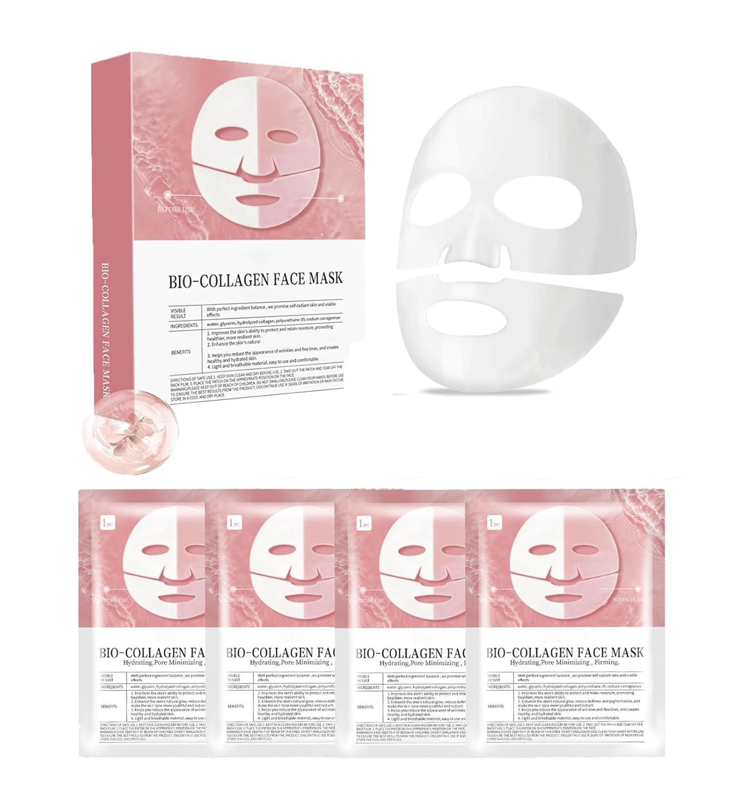 JHDZ Nifora Bio Collagen Mask Bio Collagen Real Deep Mask AntiAging Facial Treatment Masks Moisturizing Overnight Hydrogel Mask for Burning and Moisturizing Elasticity Enhancement 1Box4PCS - Buy Online on GoSupps.com