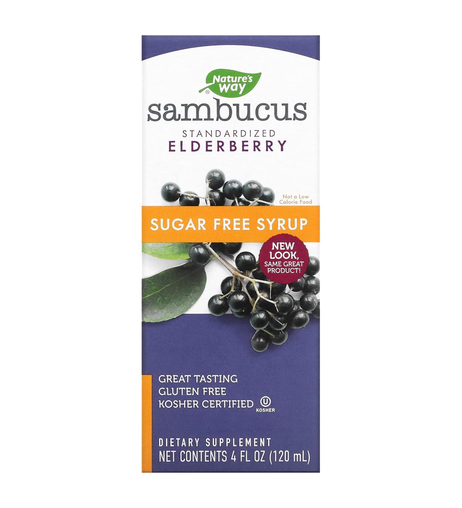 Nature's Way Sambucus Elderberry Sugar-Free Syrup 4 fl oz - Immune Support - Buy Online on GoSupps.com
