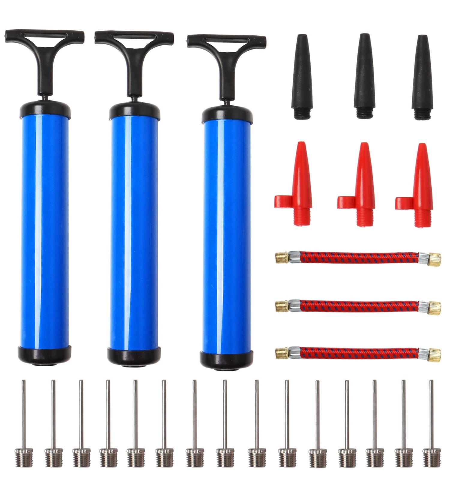 Pro Turbo 3 Set Ball Pump - 10 Portable Hand Air Inflator Kit for Football, Basketball, Soccer, Volleyball, Rugby, and More - Buy Online on GoSupps.com