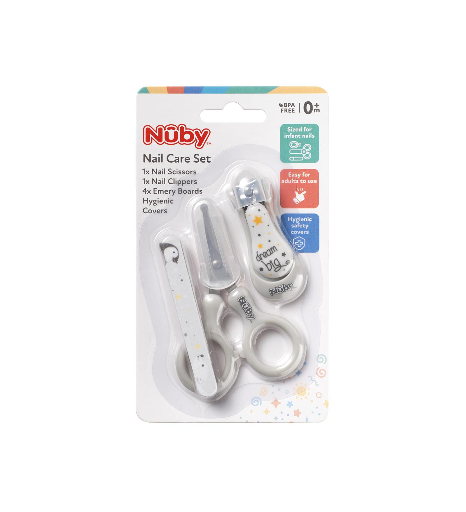 Nuby Baby Nail Care Set 6 PCS Grooming Kit for Baby includes Nail Scissors | Nail Clippers | Nail Files| Suitable from Birth