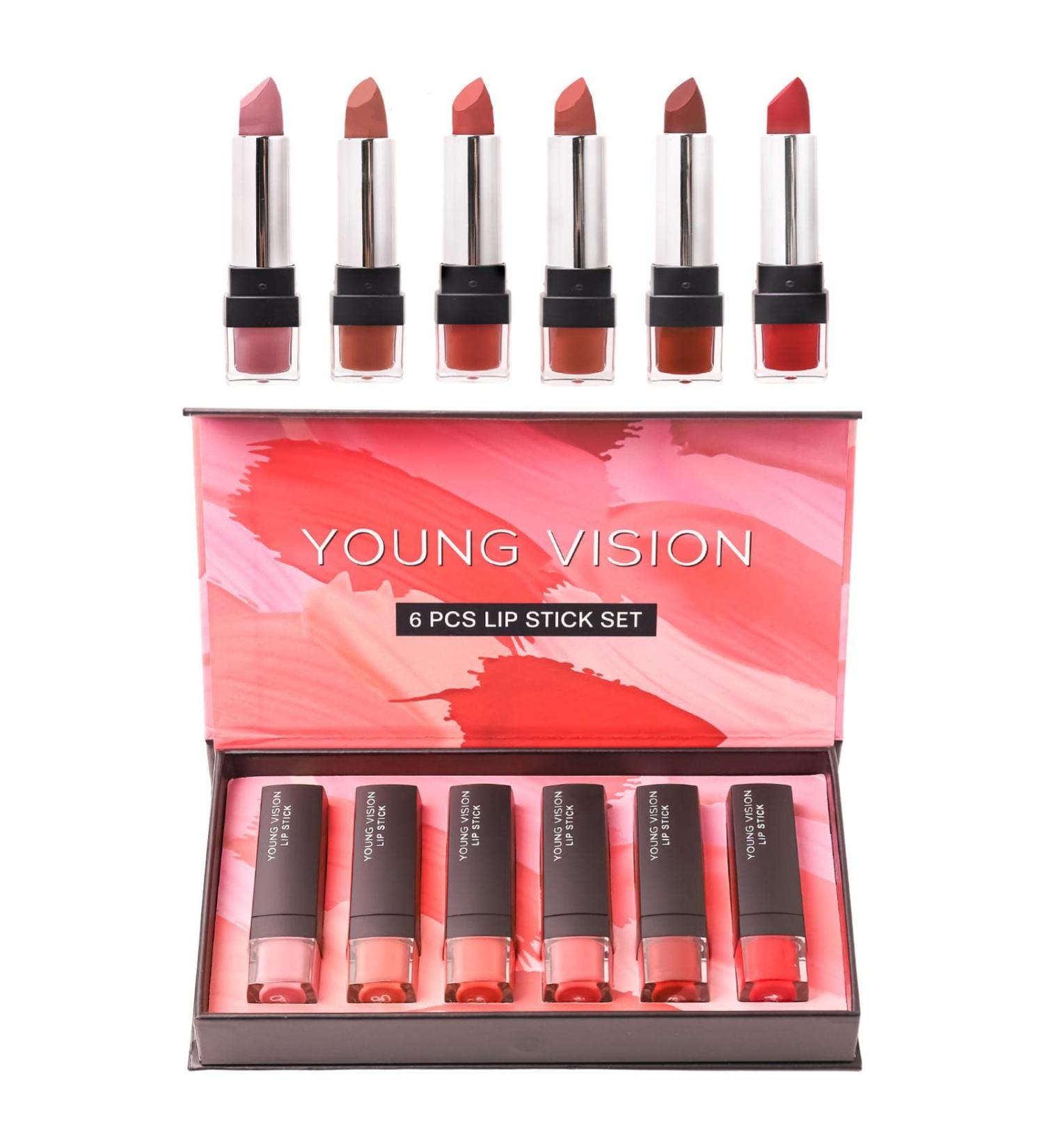 Hudhowk's 6-Part Sexy Lipstick Set | Long-Lasting Matte Velvet | Waterproof & Moisturizing | Non-Stick Lipsticks for All-Day Wear - Buy Online on GoSupps.com