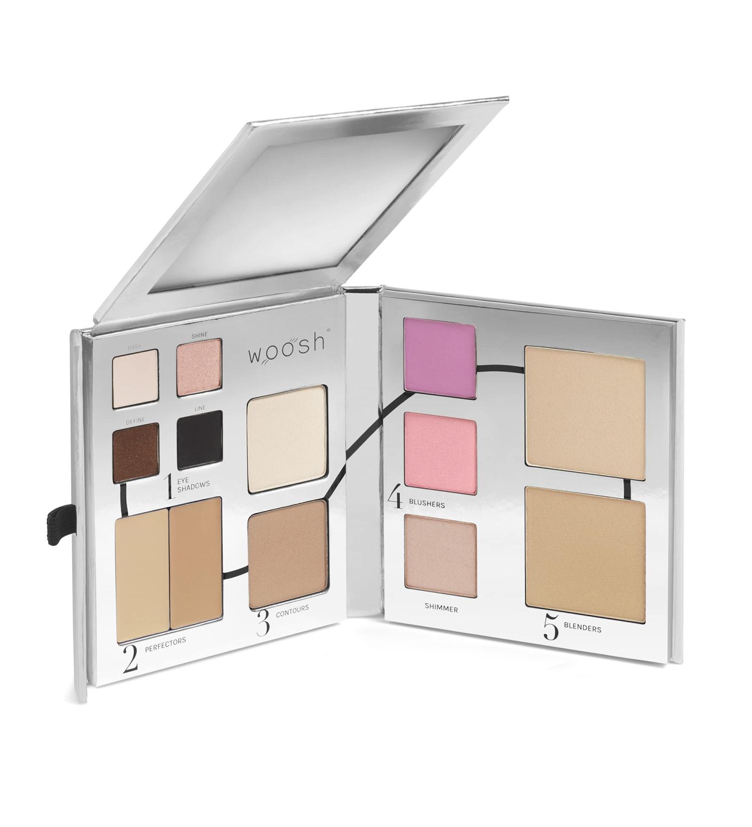 Woosh Beauty Fold Out Face Palette - All-in-One Travel Makeup | Neutral Cream & Powder (#2 Medium Light - Buy Online on GoSupps.com