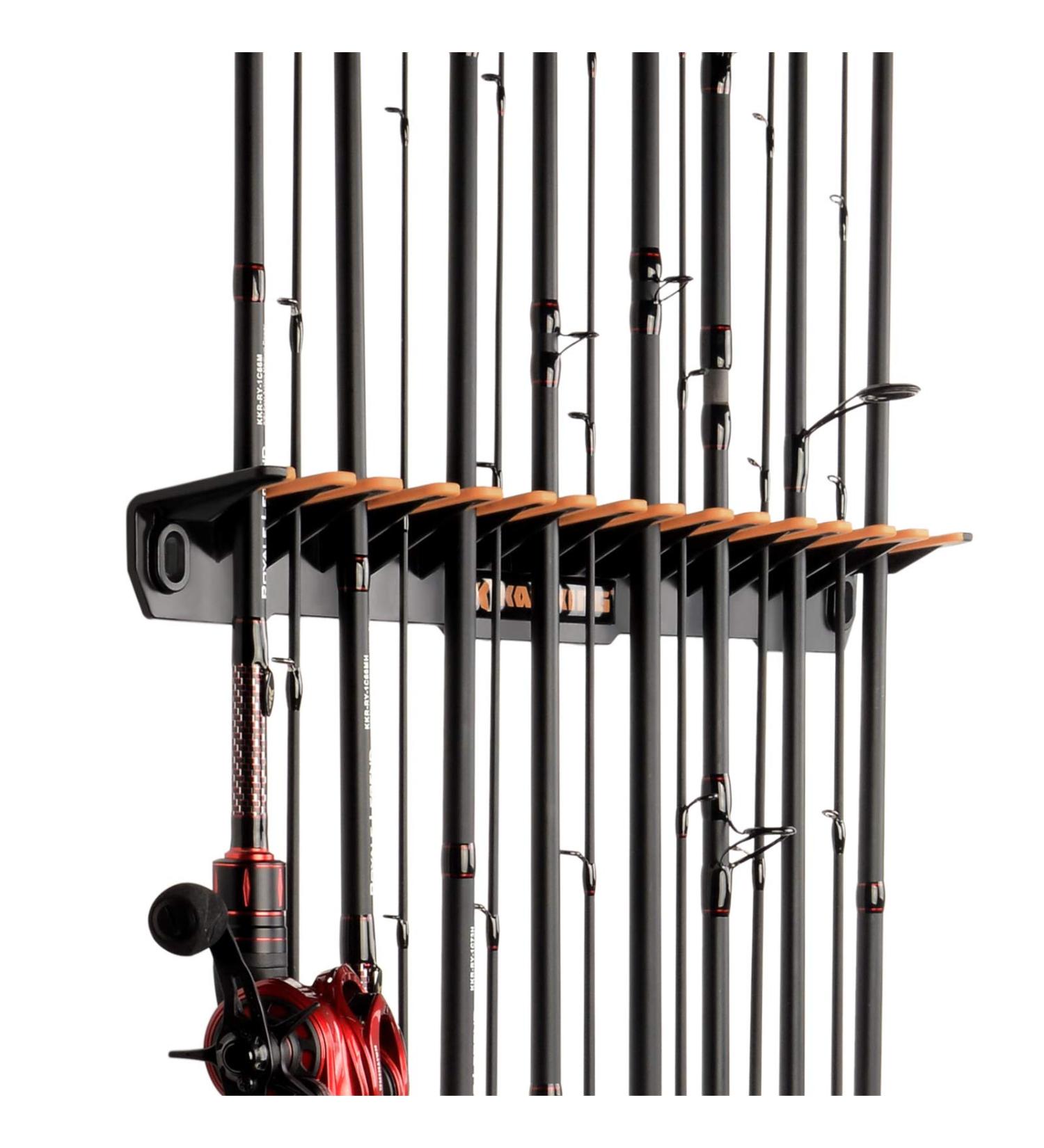 KastKing V15 Vertical Fishing Rod Holder - Wall Mounted Rack for 15 Rods/Combos - Space-Saving 18 Inches Design - Premium Storage Solution for Fishing Poles - 1 Pack - Buy Online on GoSupps.com
