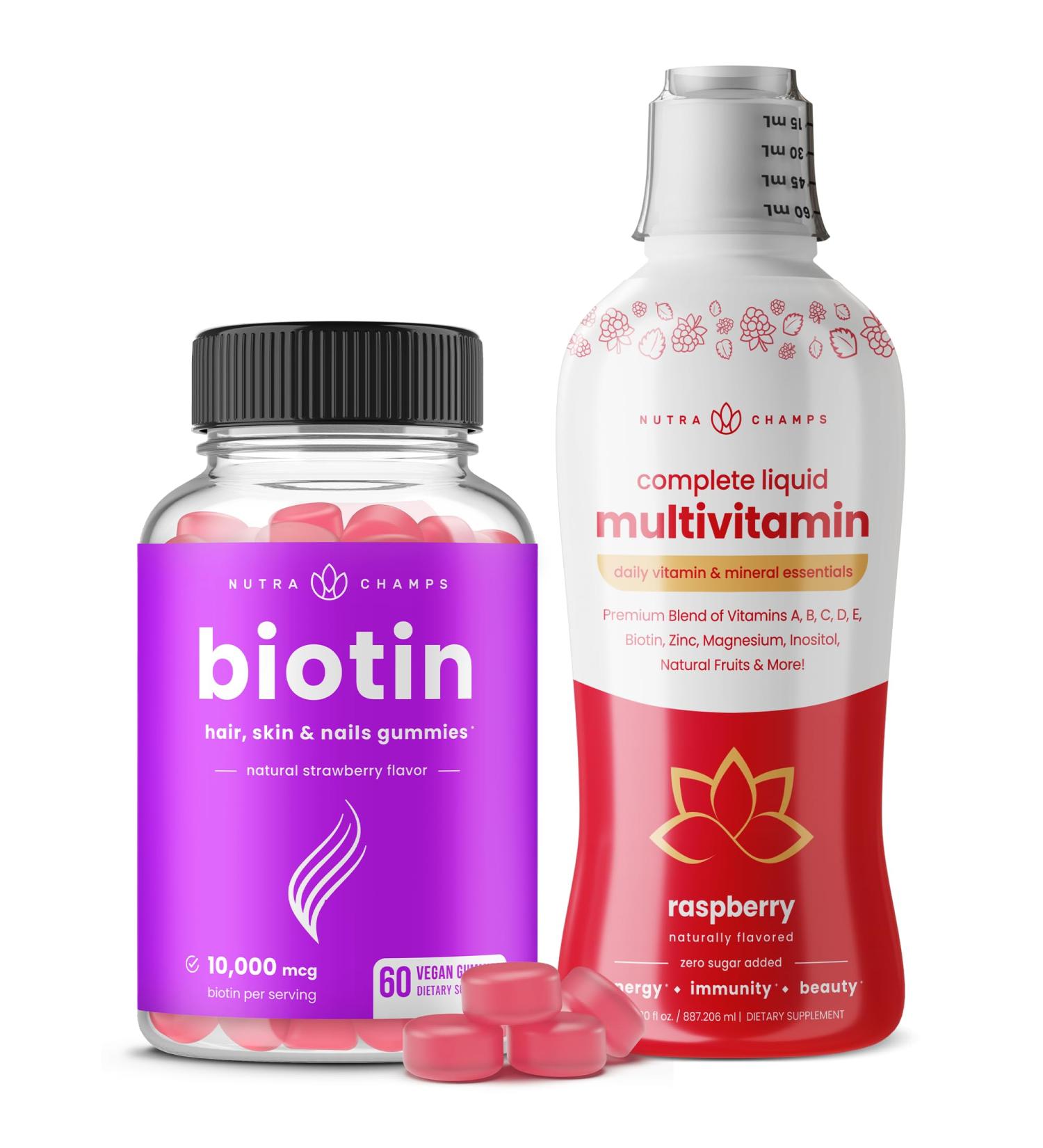 NutraChamps Biotin Gummies and Liquid Multivitamins - Buy Online on GoSupps.com