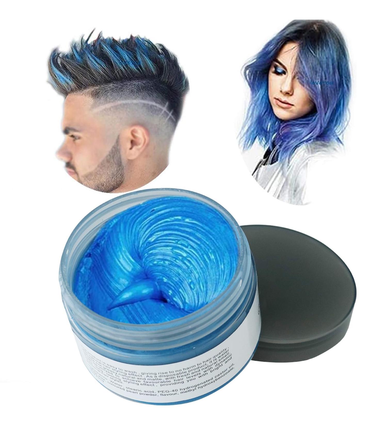 Buy Blue Hair Color Wax - Natural Matte Finish for Party Cosplay & Halloween | International Shipping Available - Buy Online on GoSupps.com