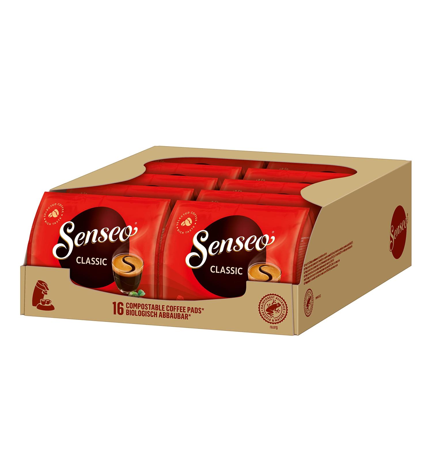 Buy Senseo Classic Coffee Pads - RA-Certified - 10 Packs of 16 Pods | International Shipping Available - Buy Online on GoSupps.com