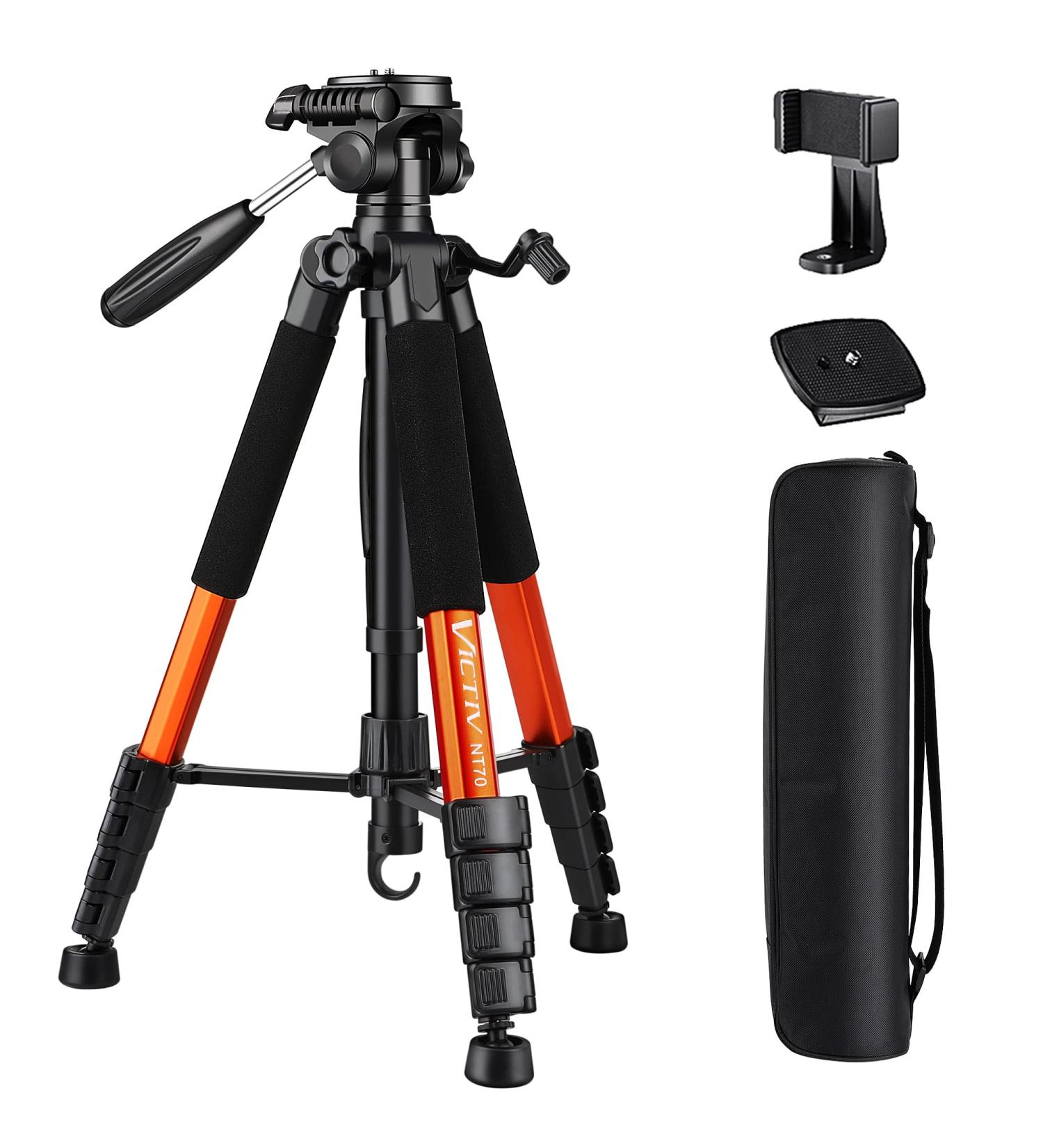 VICTIV 74 Camera Tripod - Lightweight Travel Stand for iPhone, Canon, Nikon - Aluminum DSLR/SLR Professional Tripod with Carry Bag - Buy Online on GoSupps.com