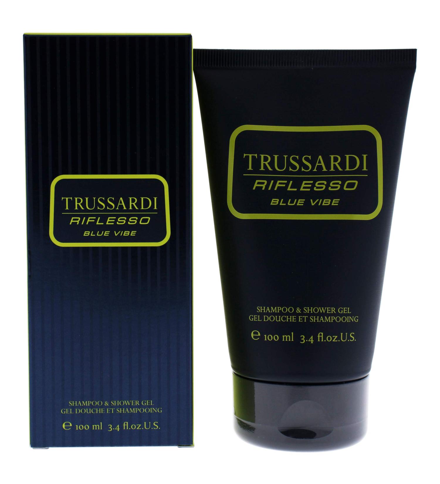 Trussardi Riflesso Blue Vibe Men's Shampoo & Shower Gel 3.4 oz - Luxury International Shipping - Buy Online on GoSupps.com