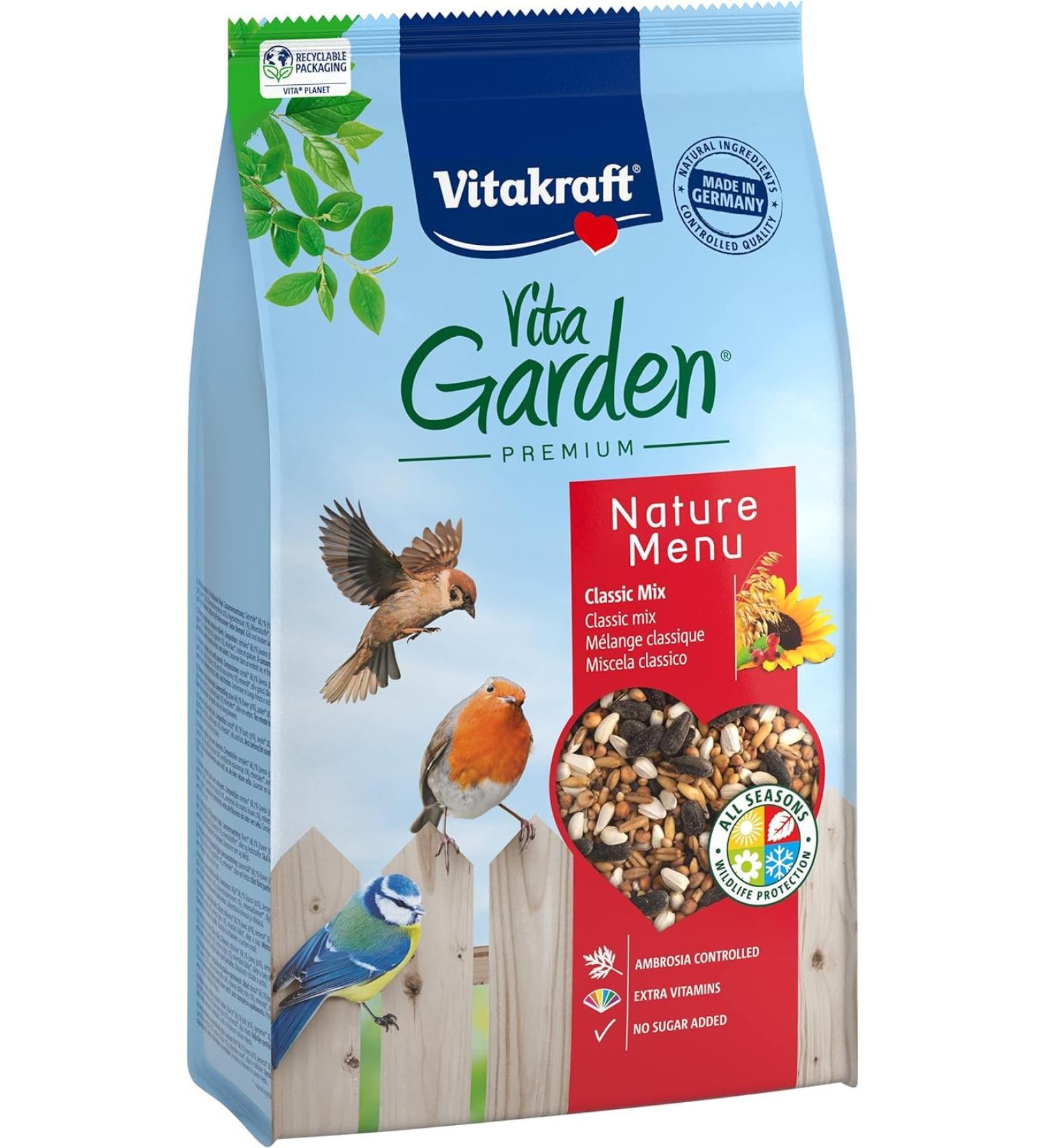 Vitakraft Vita Garden Classic Mix Bird Food for Wild Birds - Nutrient-Rich Sugar-Free 1kg | Shop Internationally - Buy Online on GoSupps.com