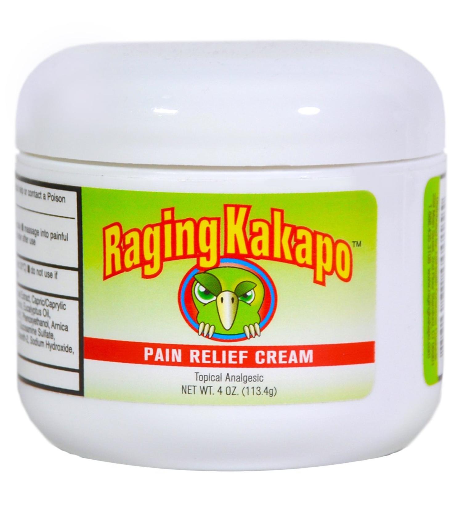 Raging Kakapo Pain Relief Cream - Fast Relief for Sore Muscles & Joint Pain with Histamine Dihydrochloride, Capsaicin, Emu Oil, Arnica & More - Buy Online on GoSupps.com