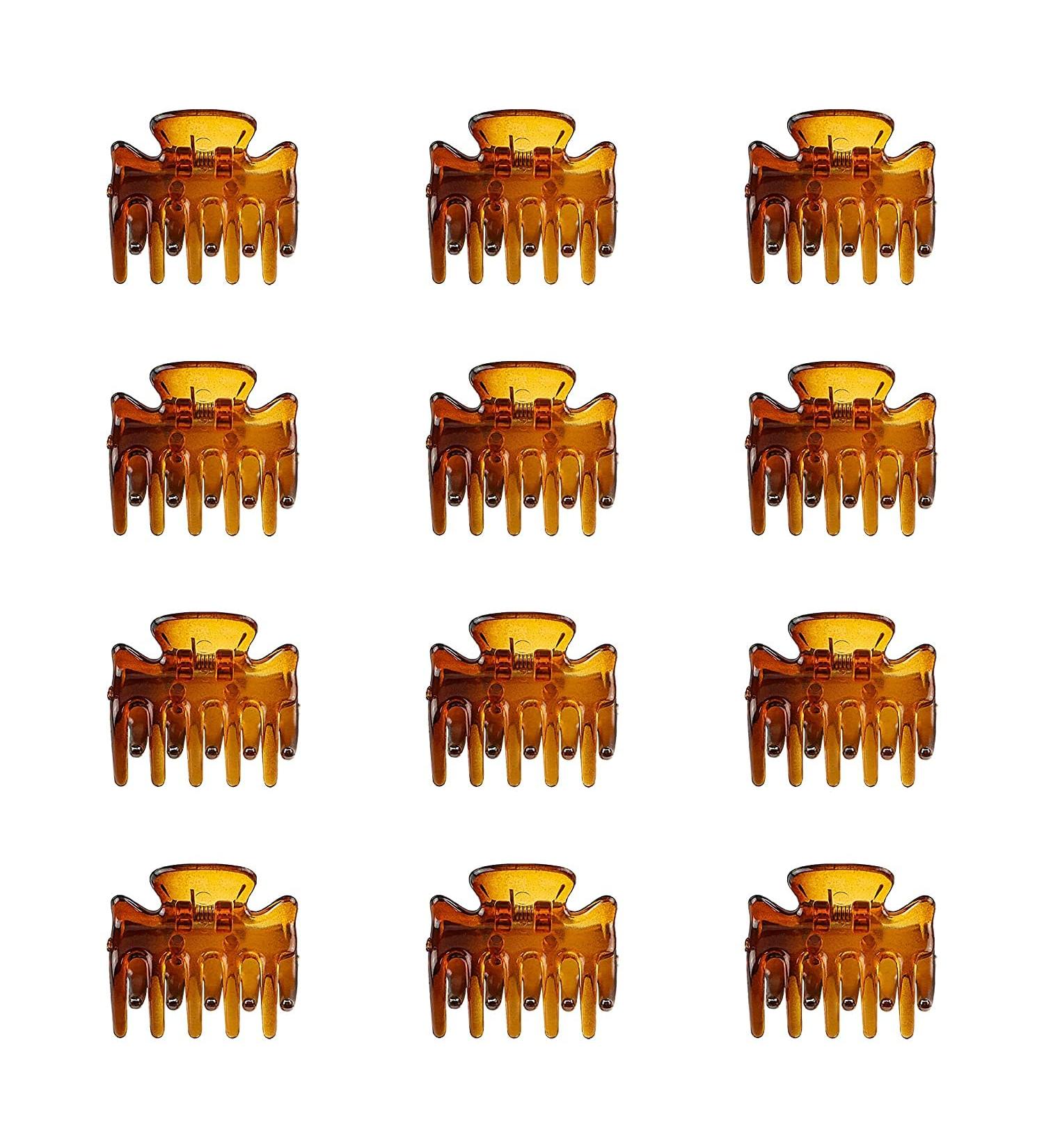 12 PCS Small Brown Hair Clips - 1.2 Inches Medium Size Hair Claws for Women - Stylish Butterfly Hair Clamp Set - Buy Online on GoSupps.com