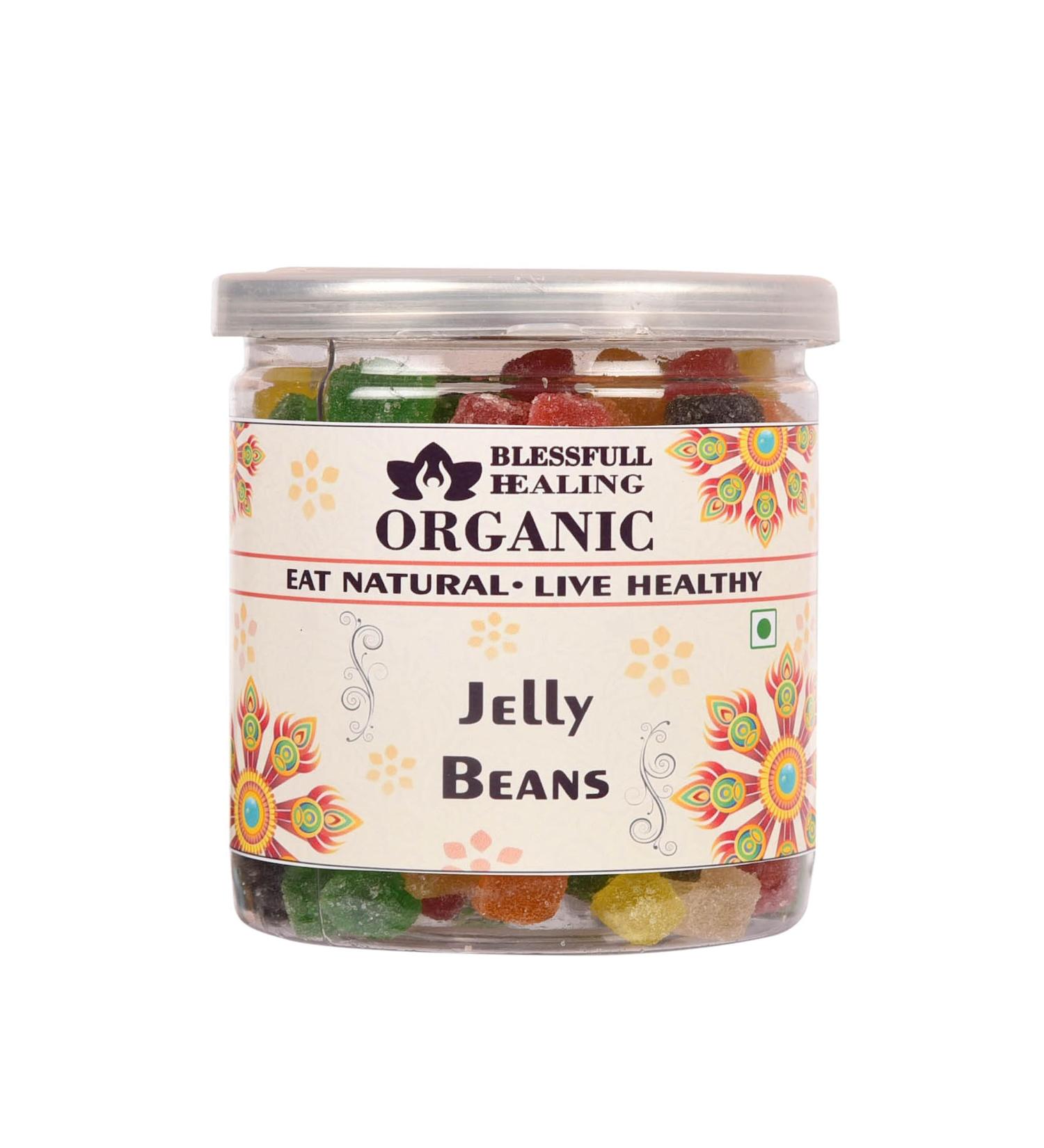Blessfull Healing Organic Jelly Beans 350 Gram Airtight Container (Packing May Vary)