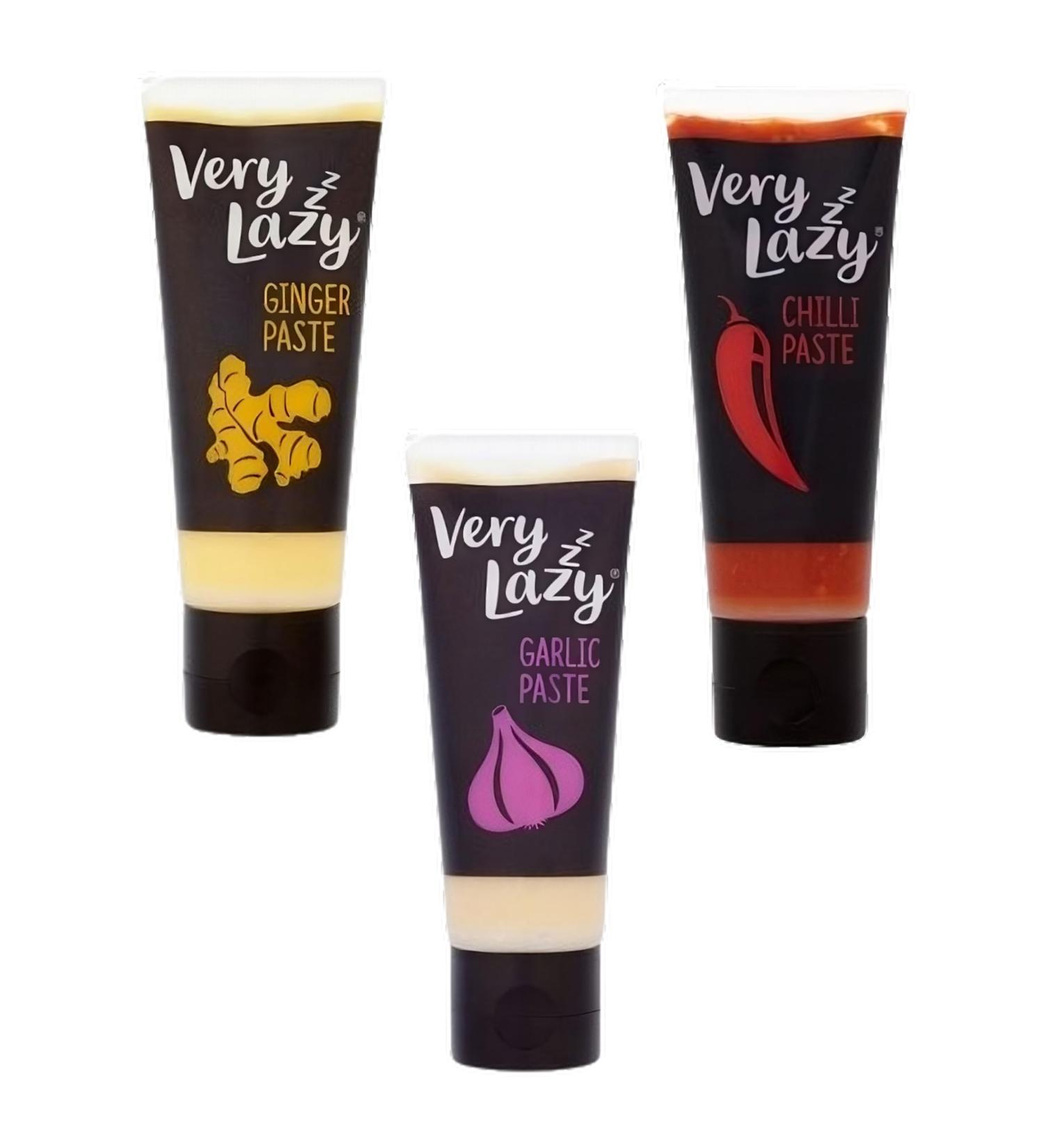 Very lazy Paste Pick N Mix | Create Custom Combo Tube with 2+ Flavours | Garlic Chilli Ginger - Pack of 3 x 75g - Buy Online on GoSupps.com