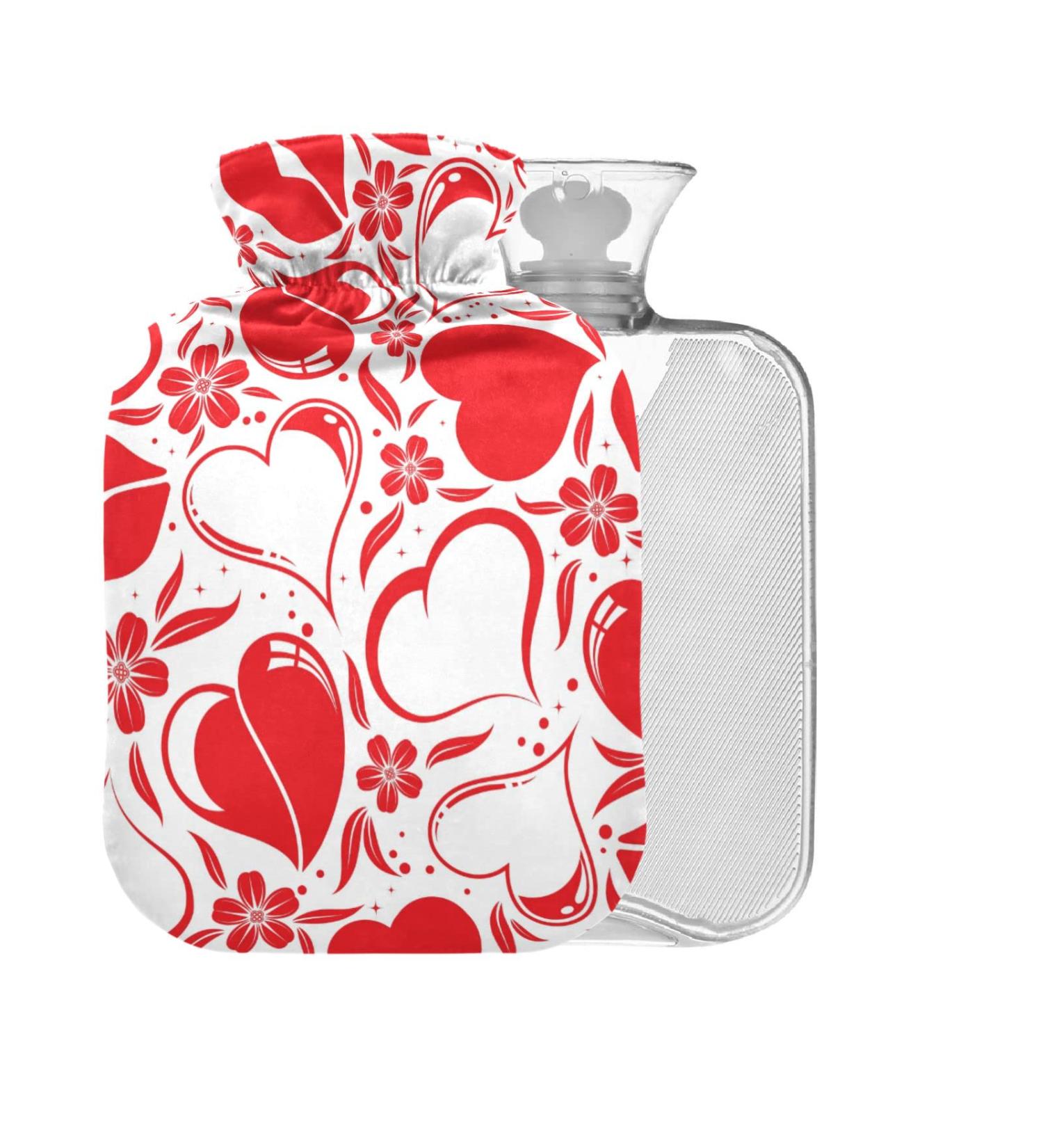 Heart Valentine Hot Water Bottle - 1L BPA Free | Small Pain Relief Hot Bag for Cold & Hot Compress - Buy Online on GoSupps.com