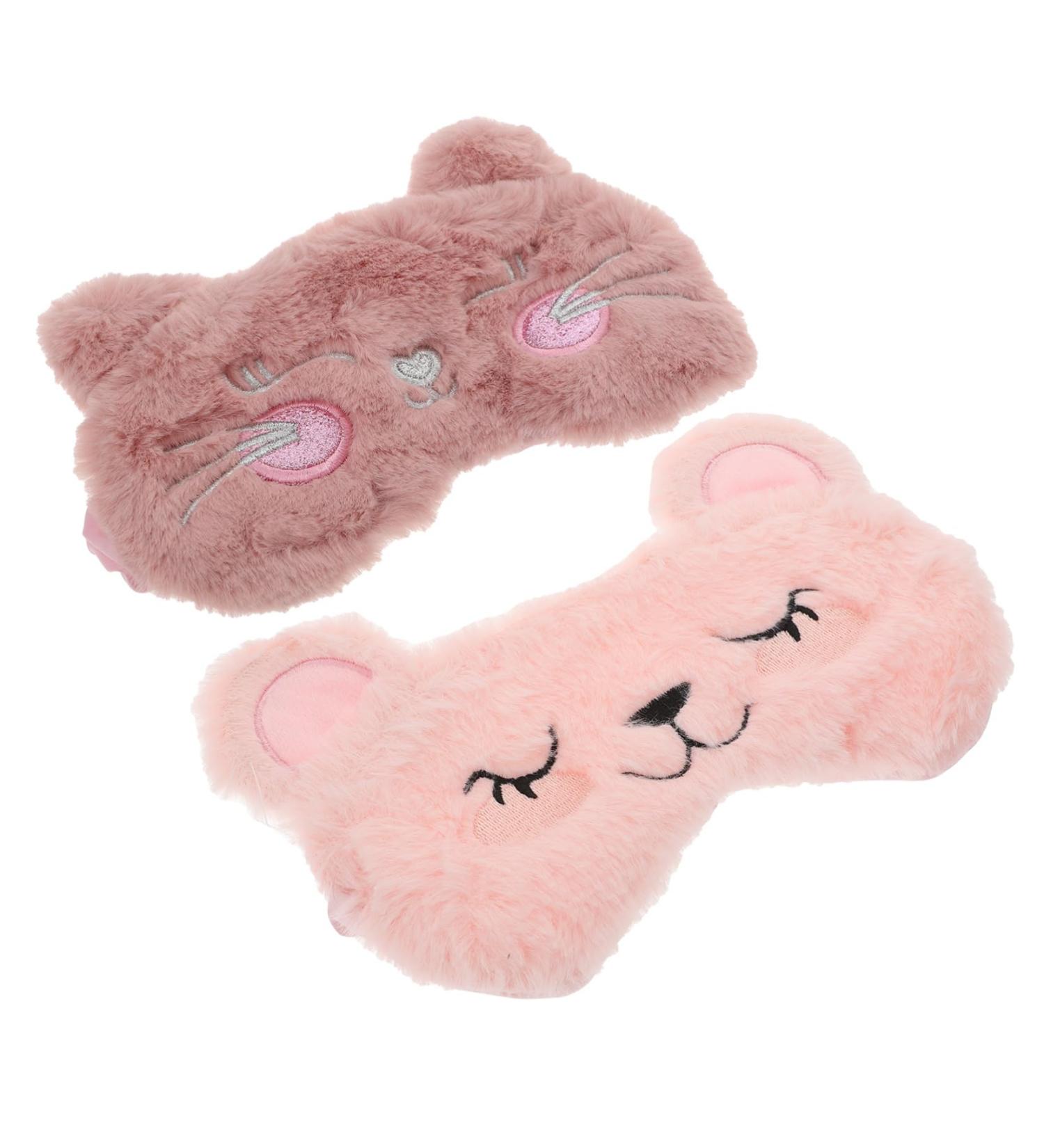 Buy 2pcs Panda Sleep Mask Set - Faux Fur Eye Masks for Men & Kids | Night Blindfolds & Plush Child Face Masks - Assorted Colors - Perfect for Sleep & Relaxation - Buy Online on GoSupps.com