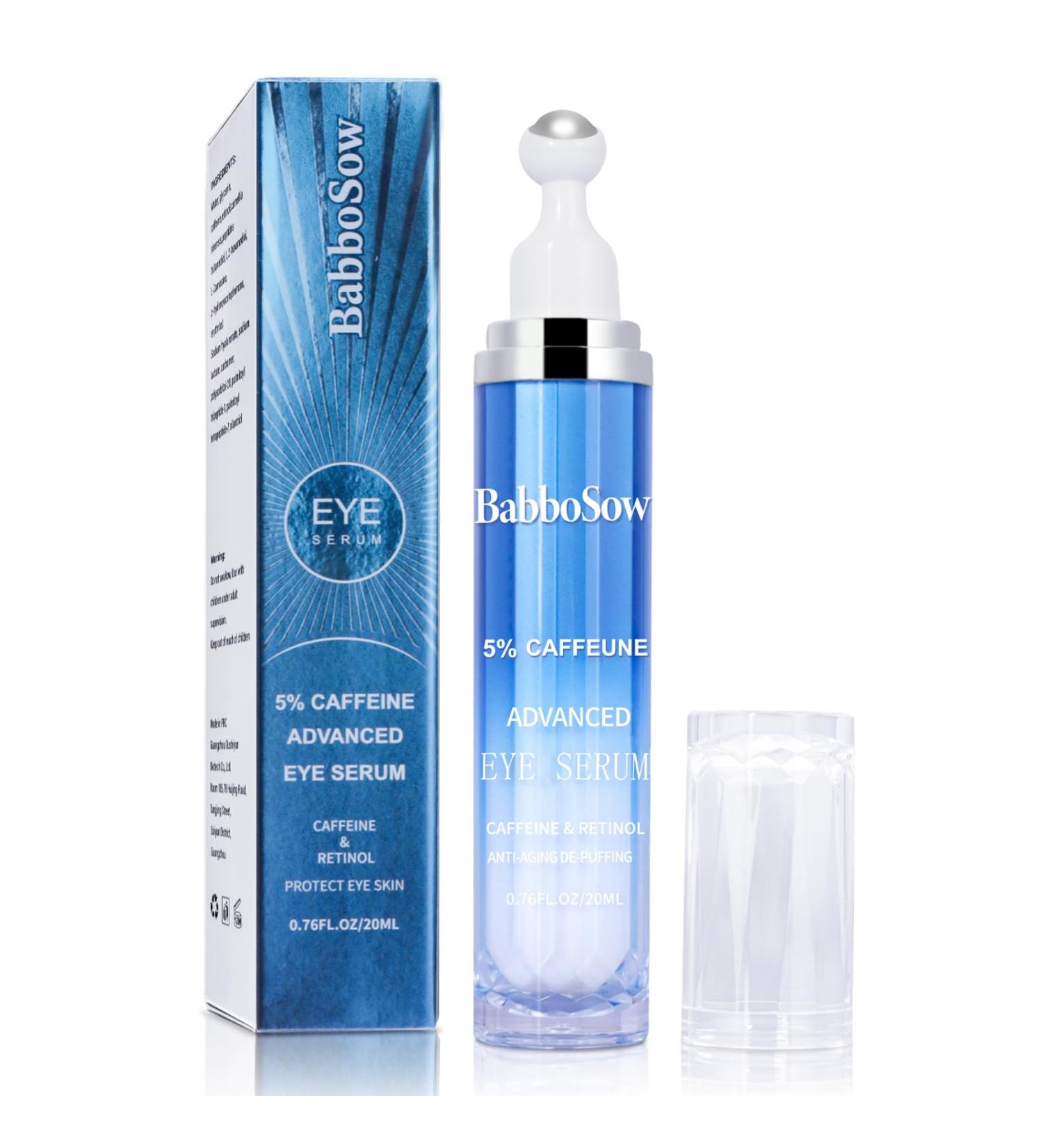 5% Caffeine Eye Serum & Cream | Anti-Aging Under Eye Roller for Wrinkles & Dark Circles - Buy Online on GoSupps.com