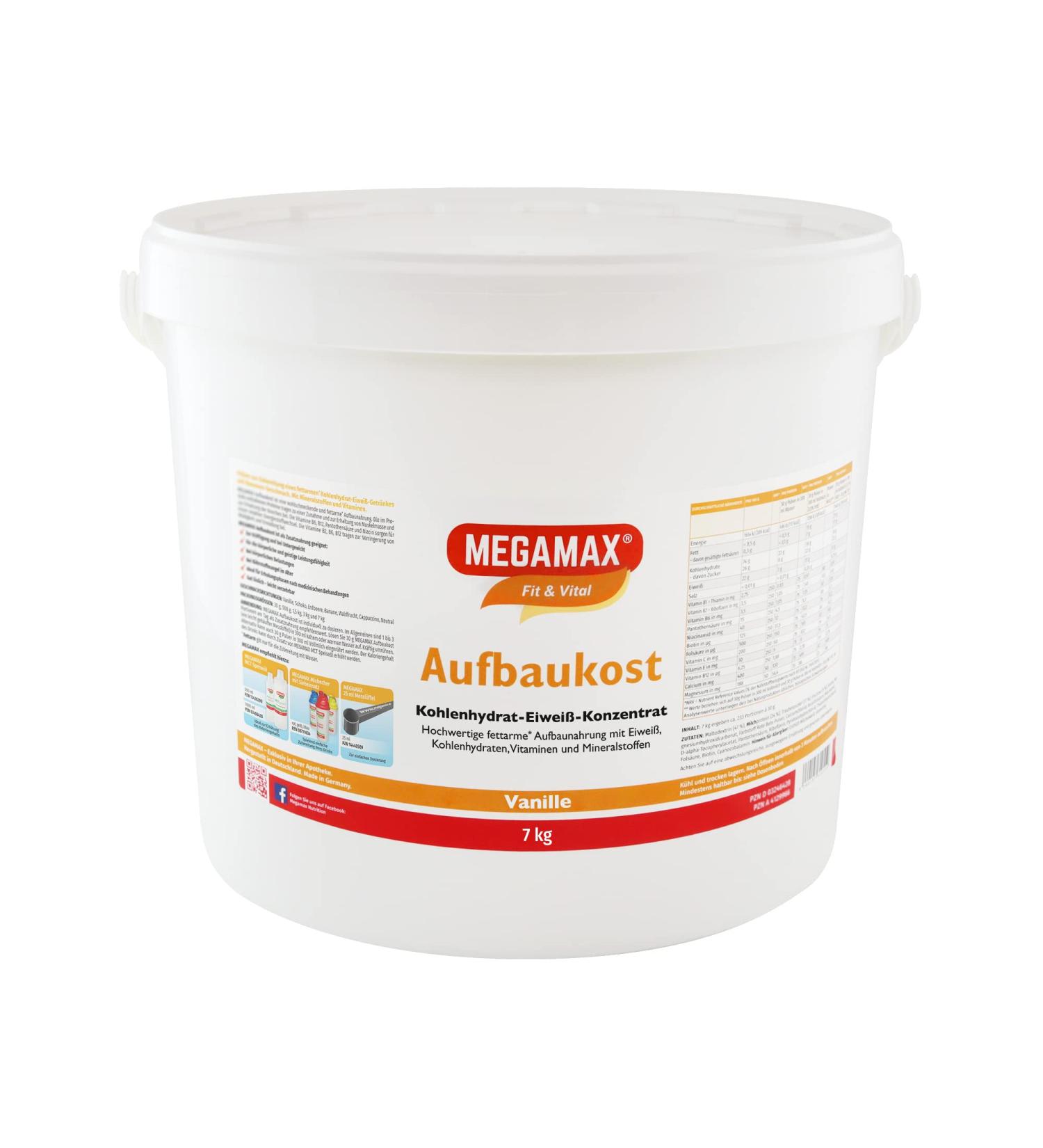 Megamax Building Food Vanilla 7kg - Protein Powder for Muscle Gain & Weight Management - Low-Fat Carbohydrate Drink - Buy Online on GoSupps.com