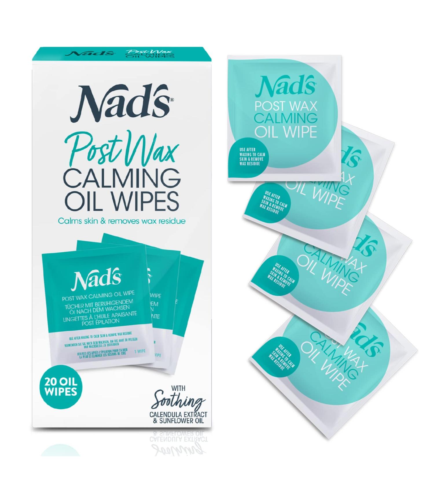 Nad's Post Wax Calming Oil Wipes - 20pc Refill Pack - After Wax Skin Cleanser - Buy Online on GoSupps.com