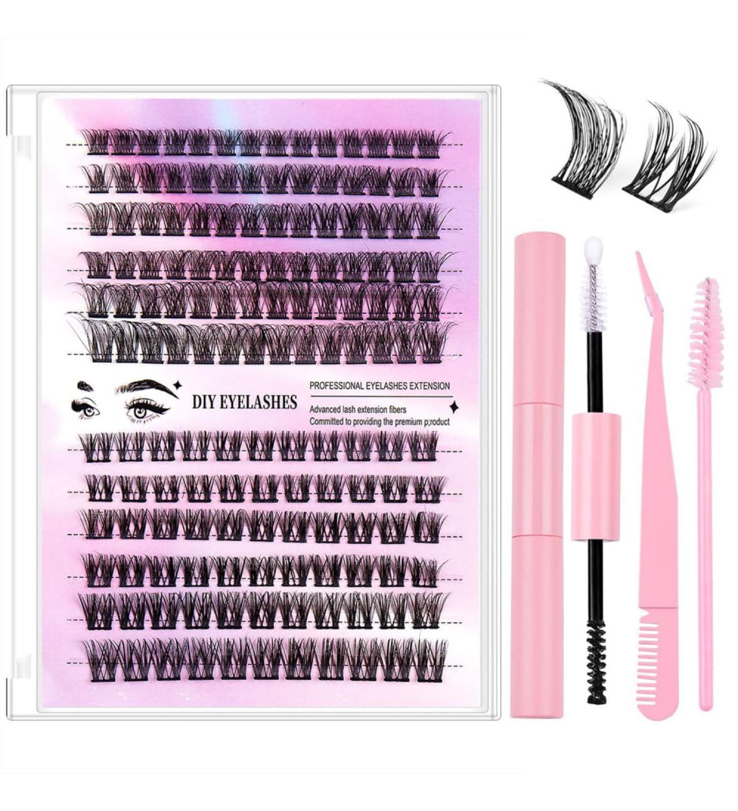 Laluerck DIY Lash Extension Kit C Curl Cluster Lashes with Glue and Lash Applicator Tools for Self Application at Home Set 1 - Buy Online on GoSupps.com