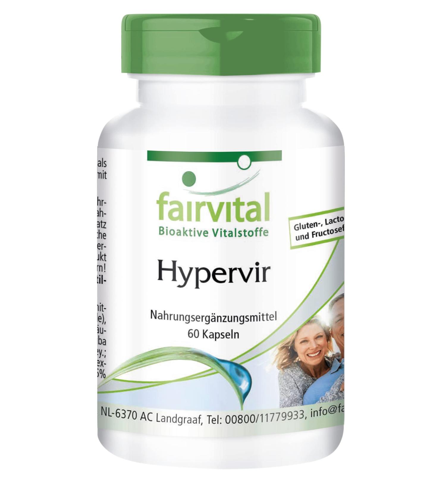 Fairvital Hypervir for Men - Vegan 60 Capsules with L-Arginine Jujube Ginseng & Ginkgo - Boost Vitality & Wellness - Buy Online on GoSupps.com