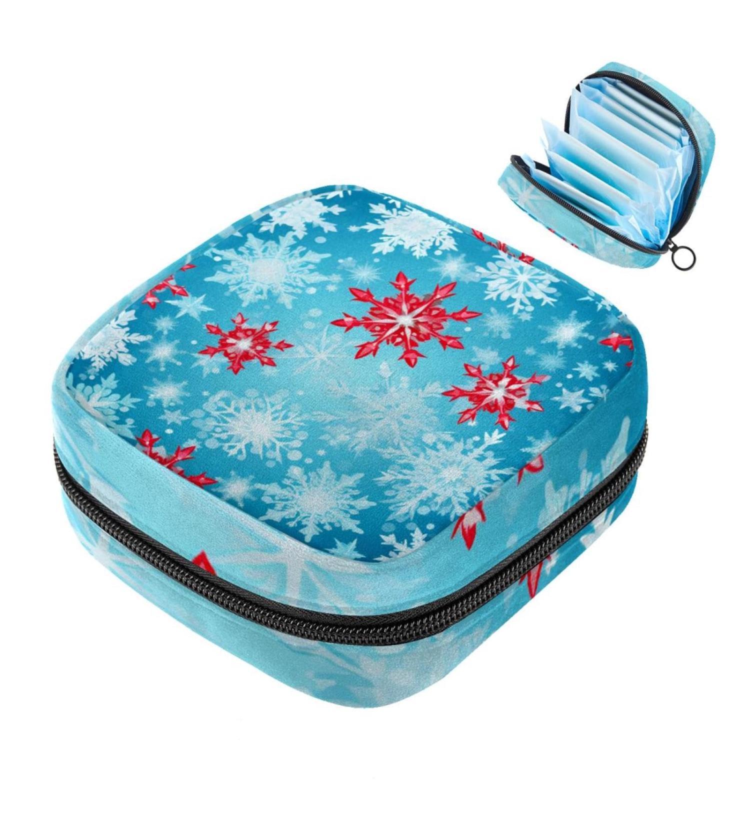 Muoooum Merry Christmas Pattern Women's Menstrual Cup & Silent Pad Holder | Perfect for Women & Teen Girls | Color 8 4.7x6.6x6.6 in - Buy Online on GoSupps.com