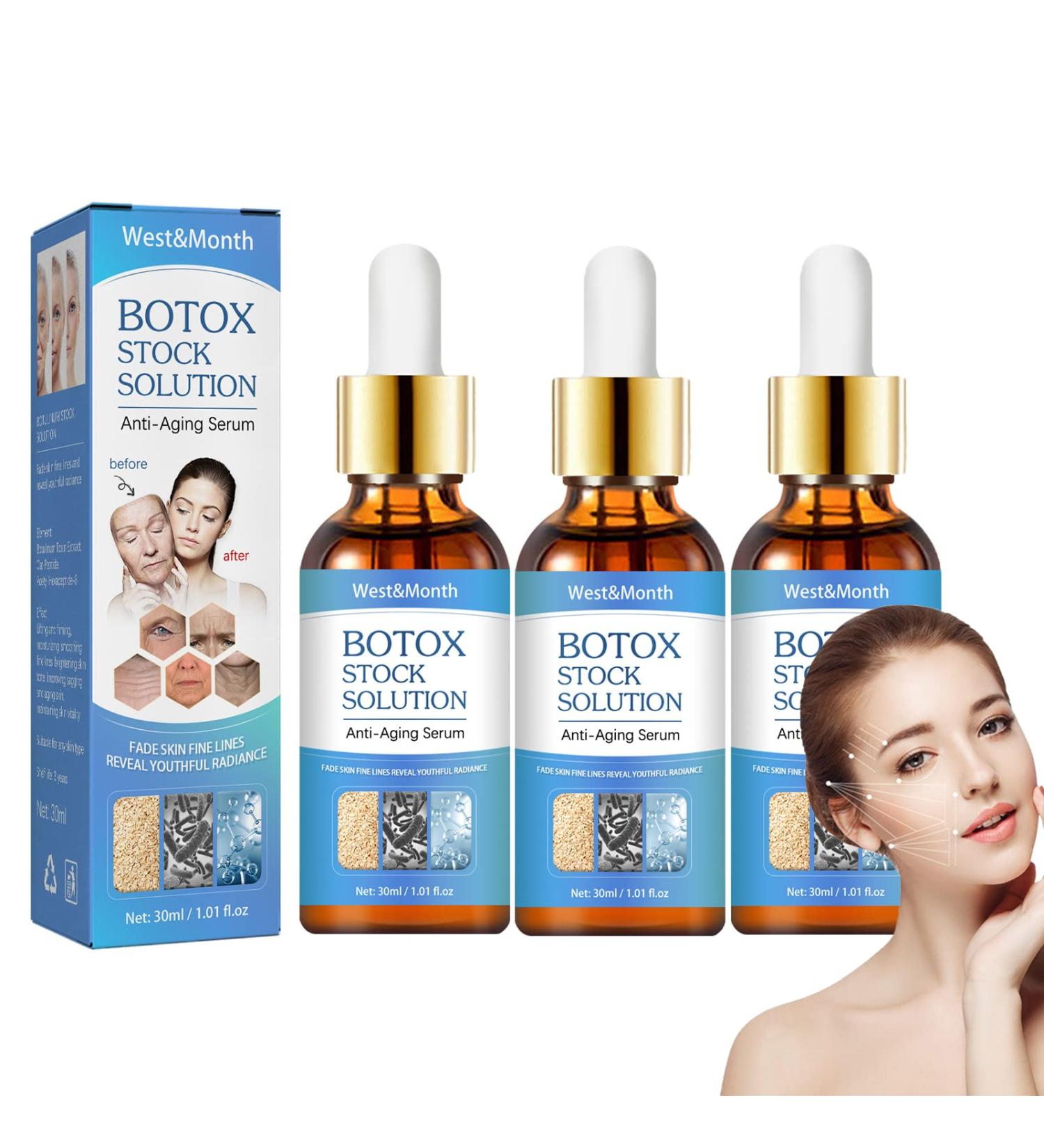 Jennifer Aniston Botox Anti-Aging Serum Set - 3PCS Botox Stock Solution Facial Serum for All Skin Types - Buy Online on GoSupps.com