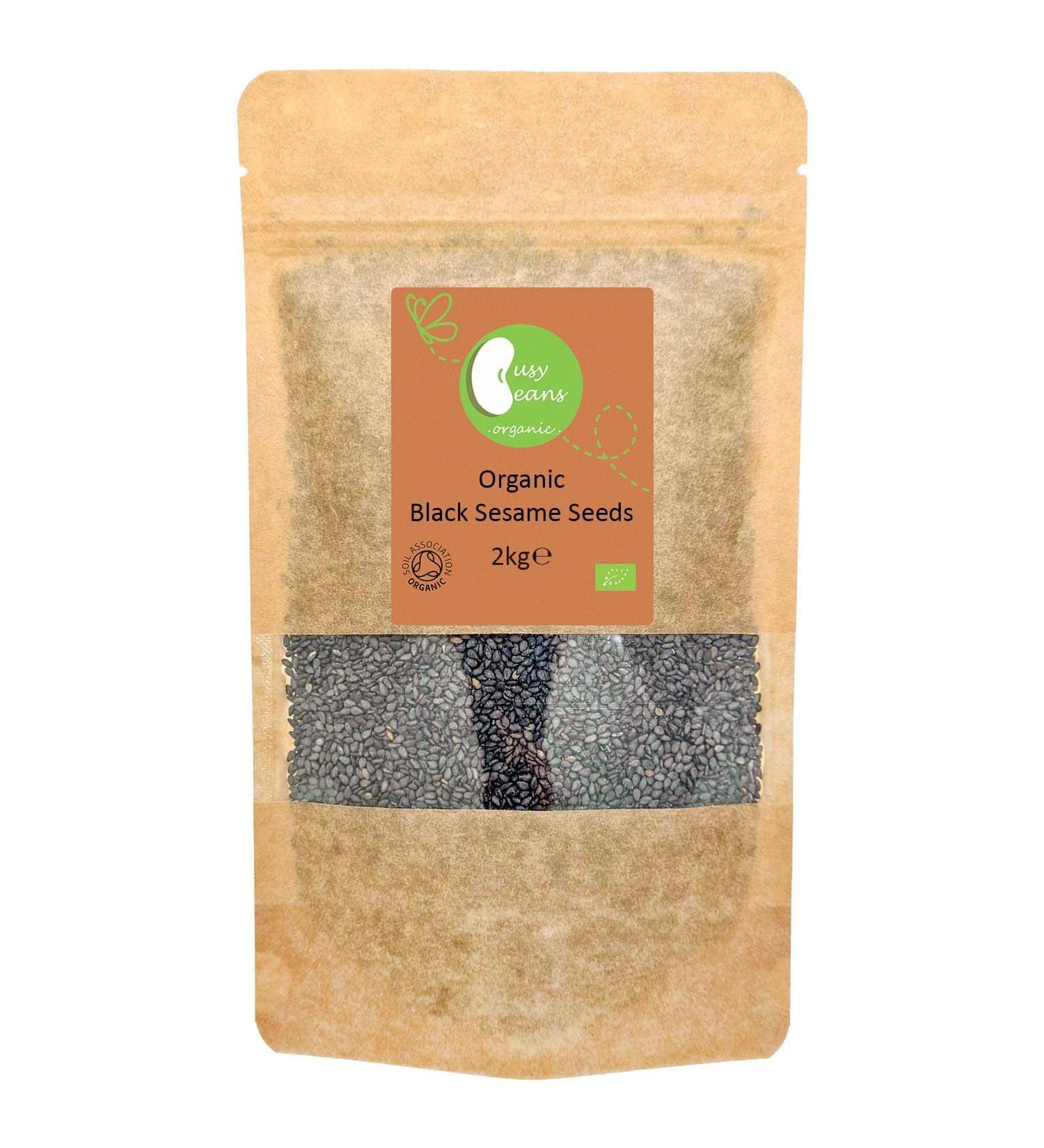 Organic Black Sesame Seeds - Certified Organic - by Busy Beans Organic (2kg) - Buy Online on GoSupps.com