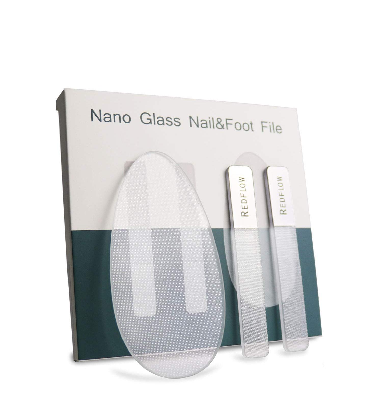RedFlow Nano Glass Nail File and Foot File Set - Professional Manicure Kit for Natural Nails, Callus Removal & Dead Skin - 3 Piece Set - Buy Online on GoSupps.com