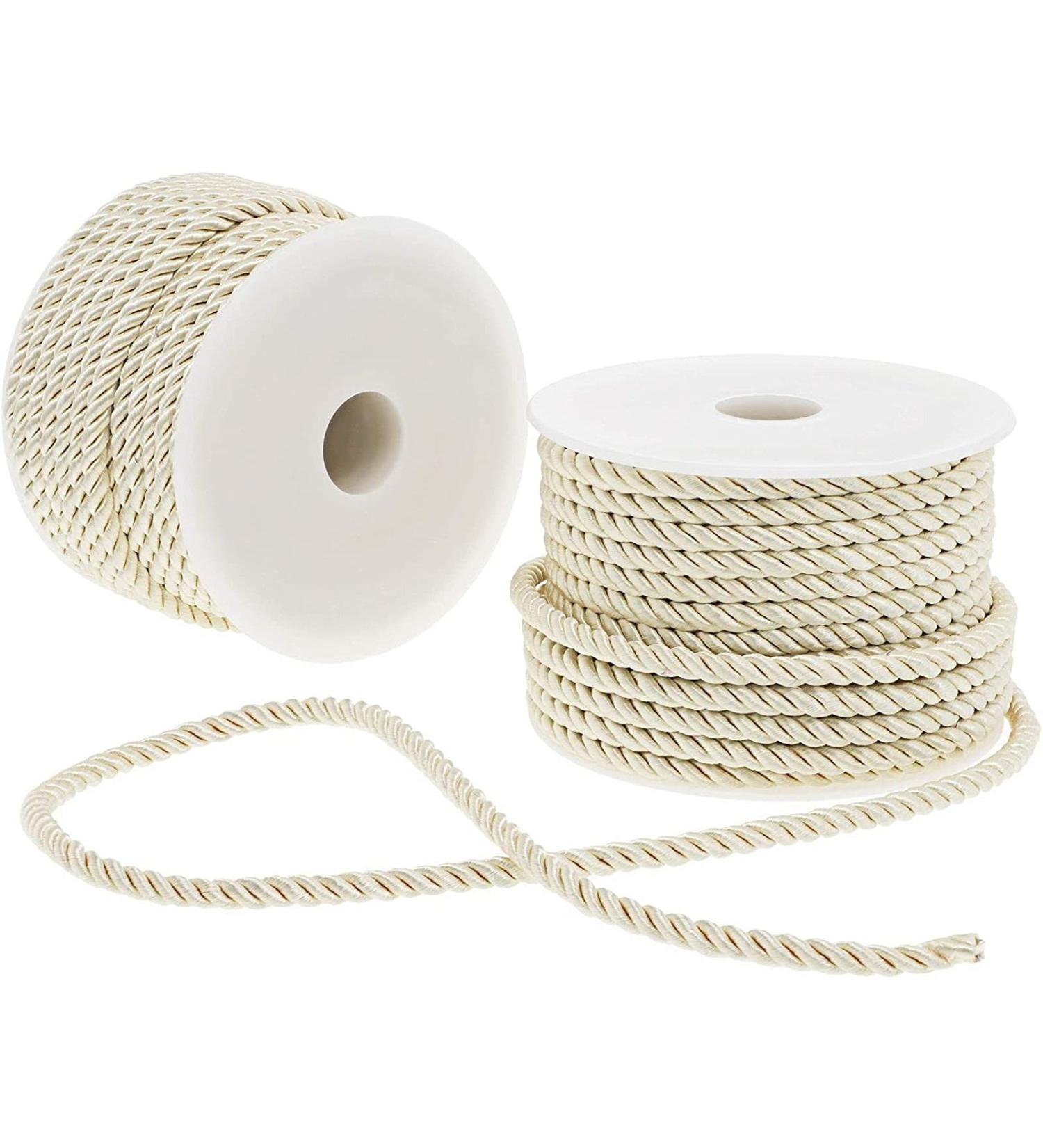 Rayon Nylon Twisted Cord Trim Rope - 36 Yards Cream - 2 Pack - Buy Online on GoSupps.com